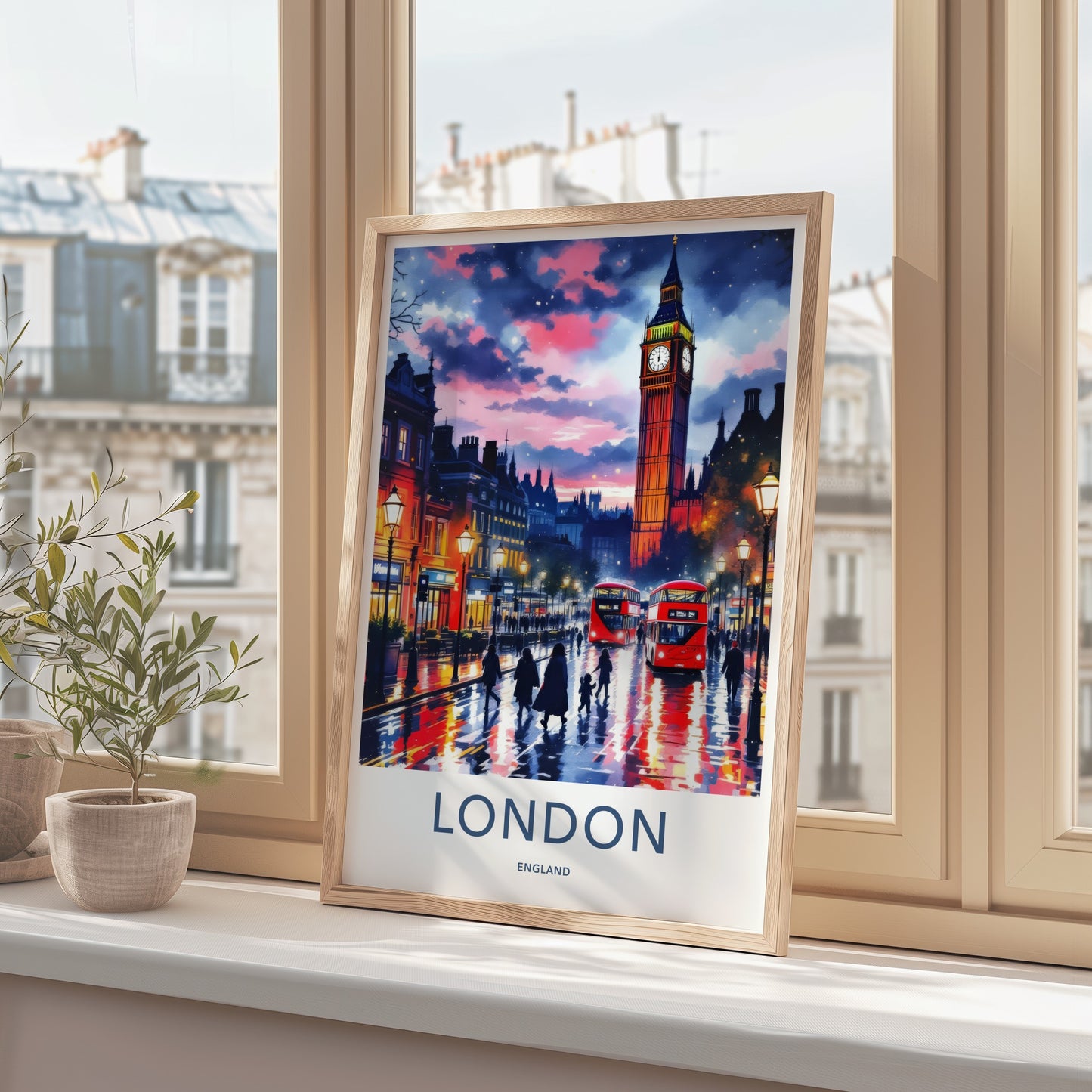 London Poster - England Travel Art - Vibrant City Evening Home Decor