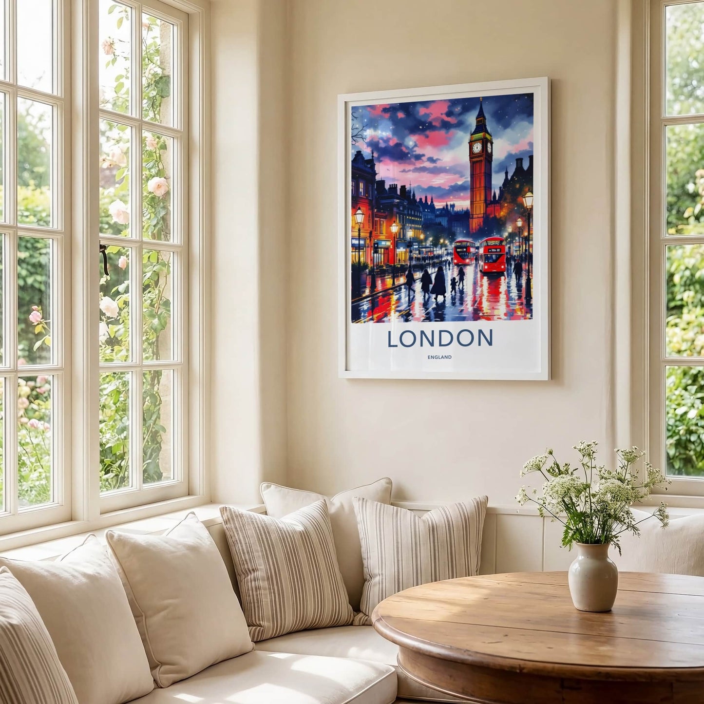 London Poster - England Travel Art - Vibrant City Evening Home Decor