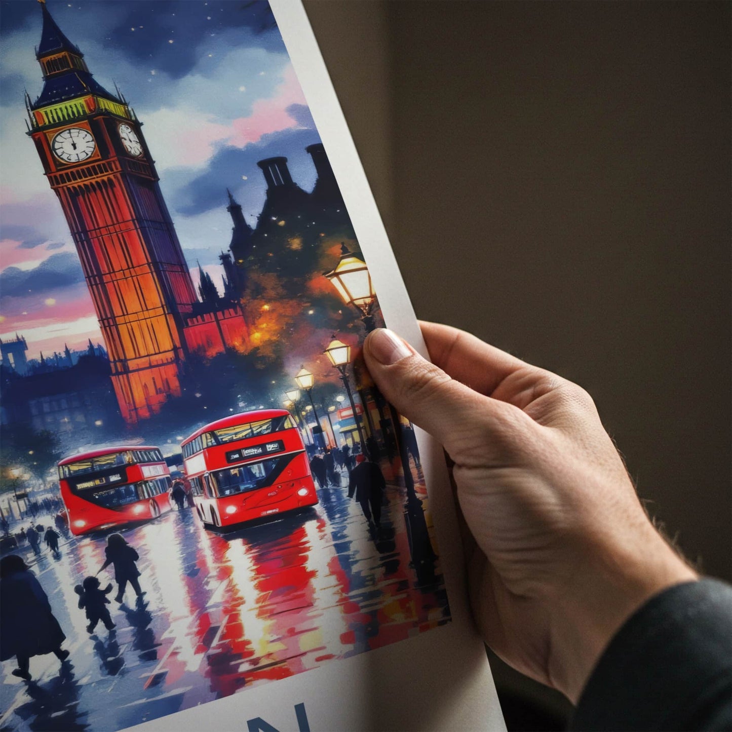 London Poster - England Travel Art - Vibrant City Evening Home Decor