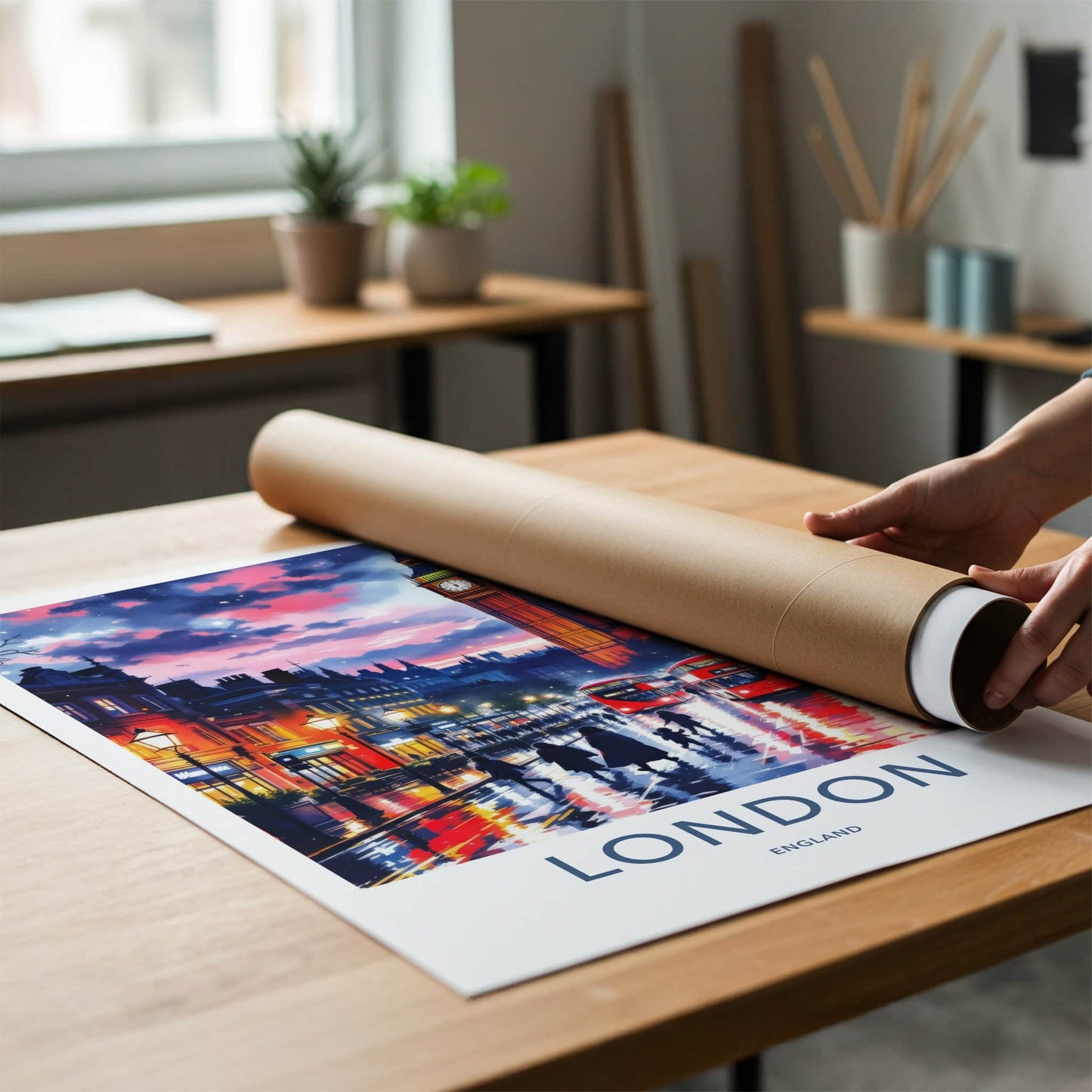 London Poster - England Travel Art - Vibrant City Evening Home Decor