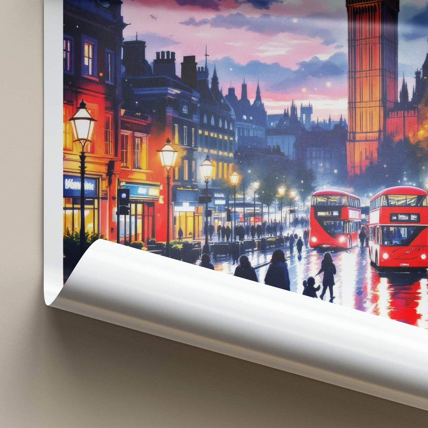 London Poster - England Travel Art - Vibrant City Evening Home Decor