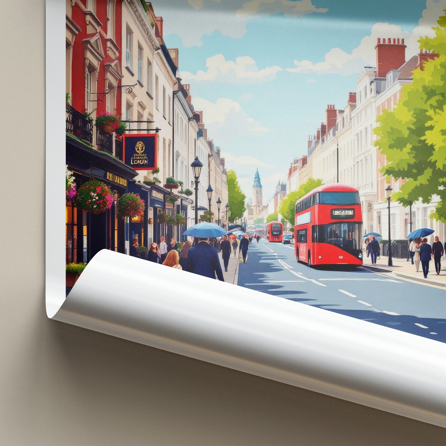 London Poster - England Wall Art - Vibrant Street Life Home Decor