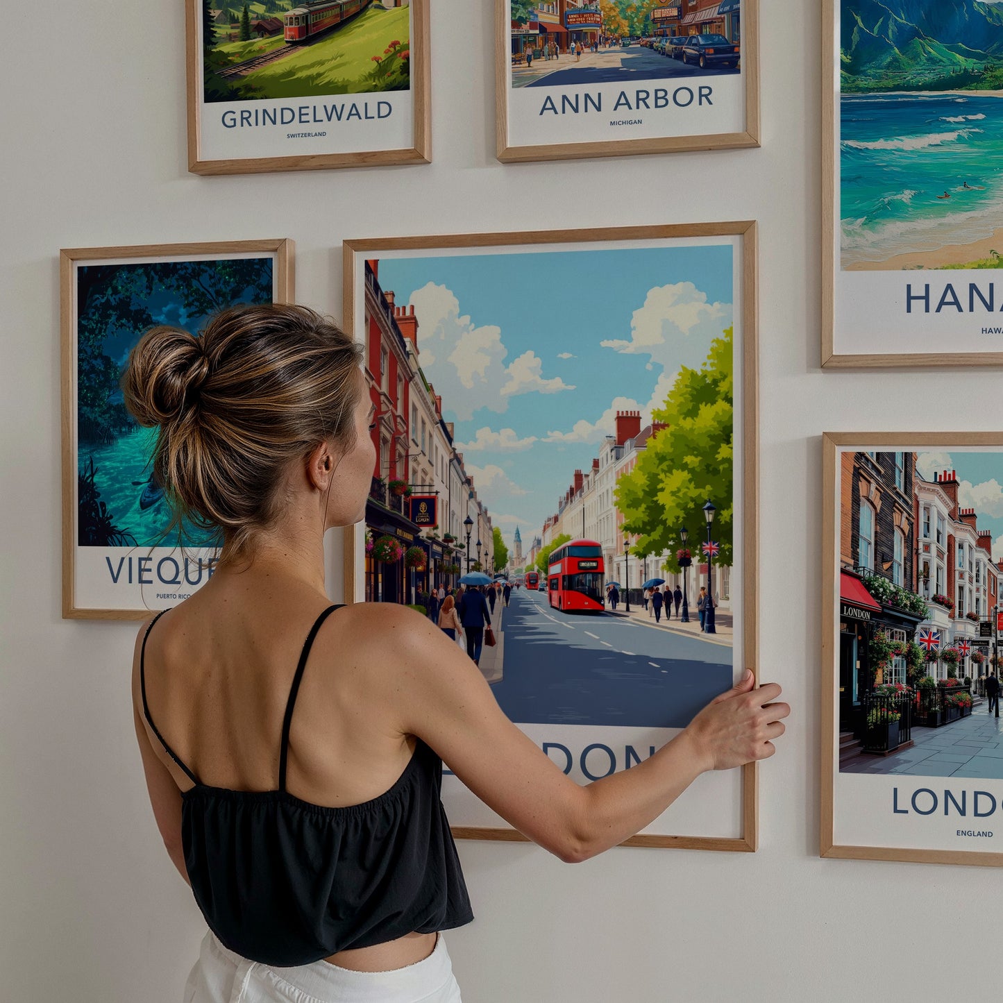 London Poster - England Wall Art - Vibrant Street Life Home Decor