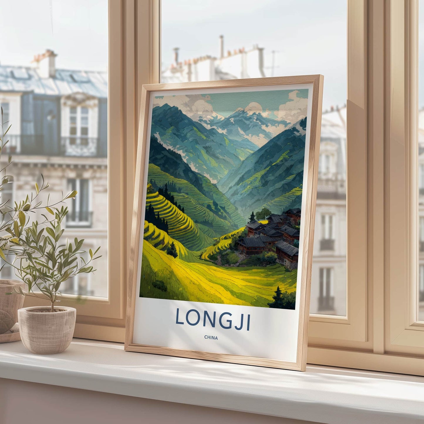 Longji Poster - China Fine Art - Mountain Rice Village Home Decor