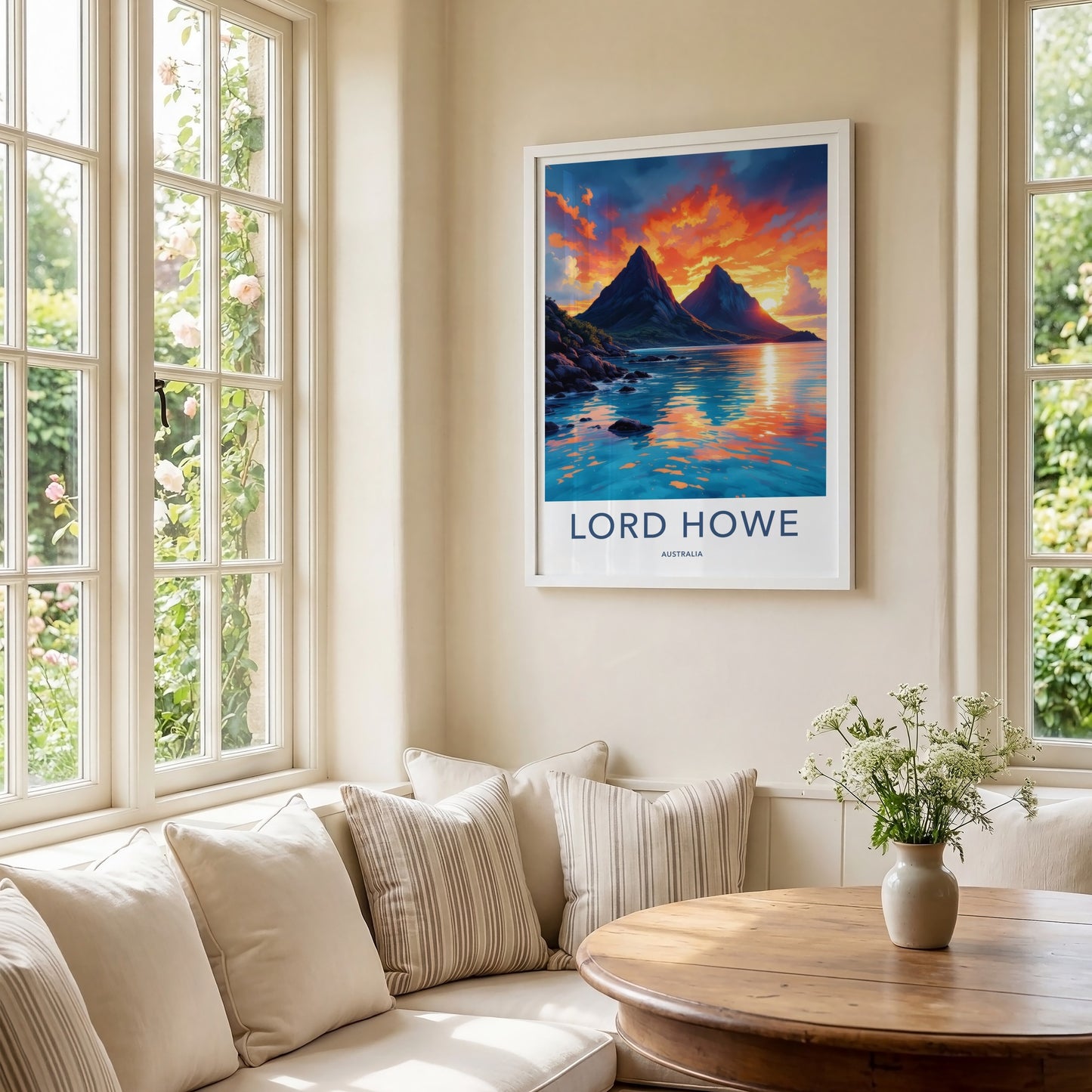 Lord Howe Poster - Australia Wall Art - Dramatic Ocean Sunset Home Decor