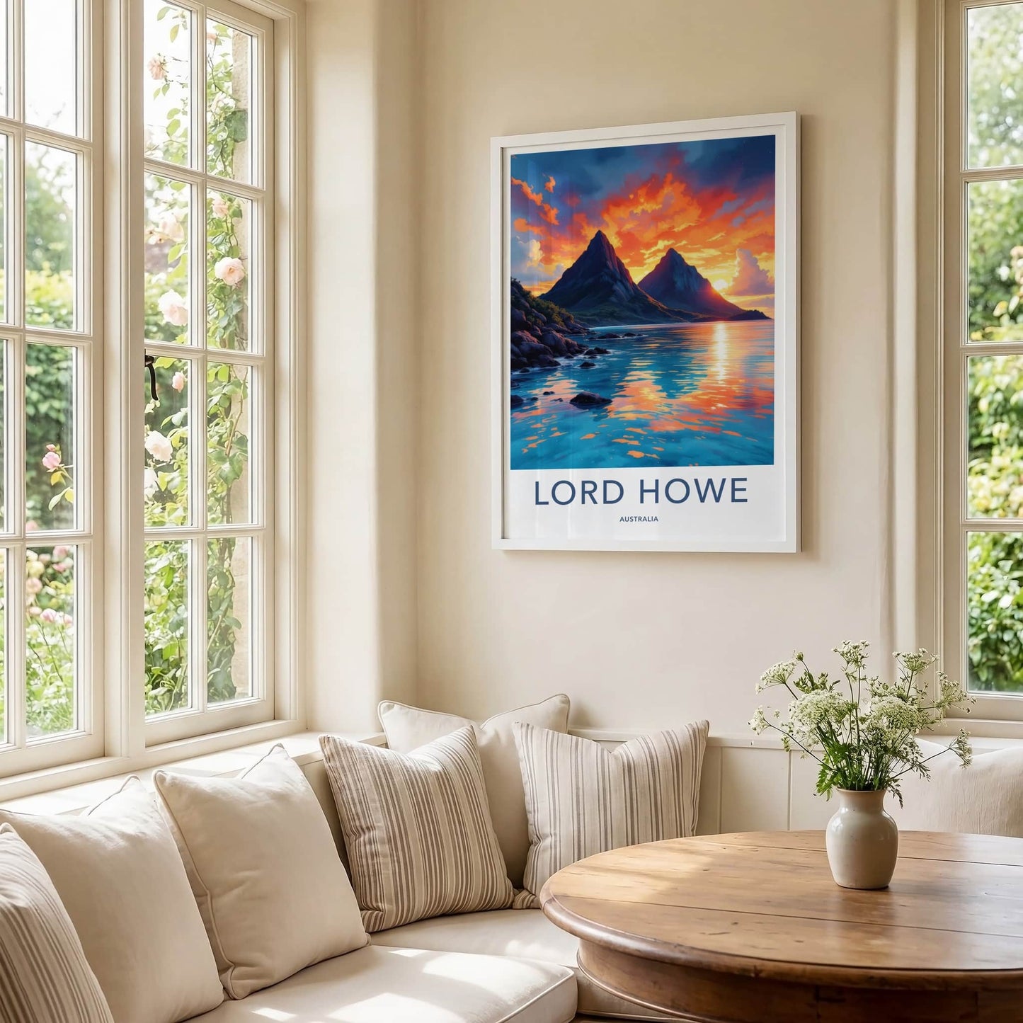 Lord Howe Poster - Australia Wall Art - Dramatic Ocean Sunset Home Decor