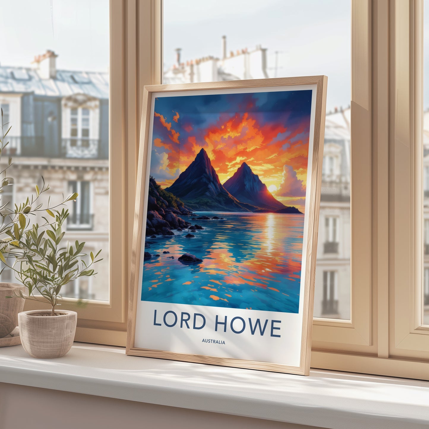 Lord Howe Poster - Australia Wall Art - Dramatic Ocean Sunset Home Decor