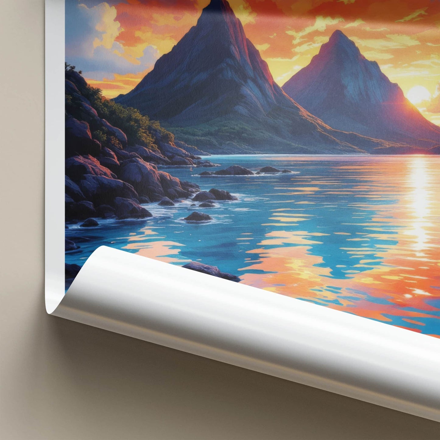 Lord Howe Poster - Australia Wall Art - Dramatic Ocean Sunset Home Decor