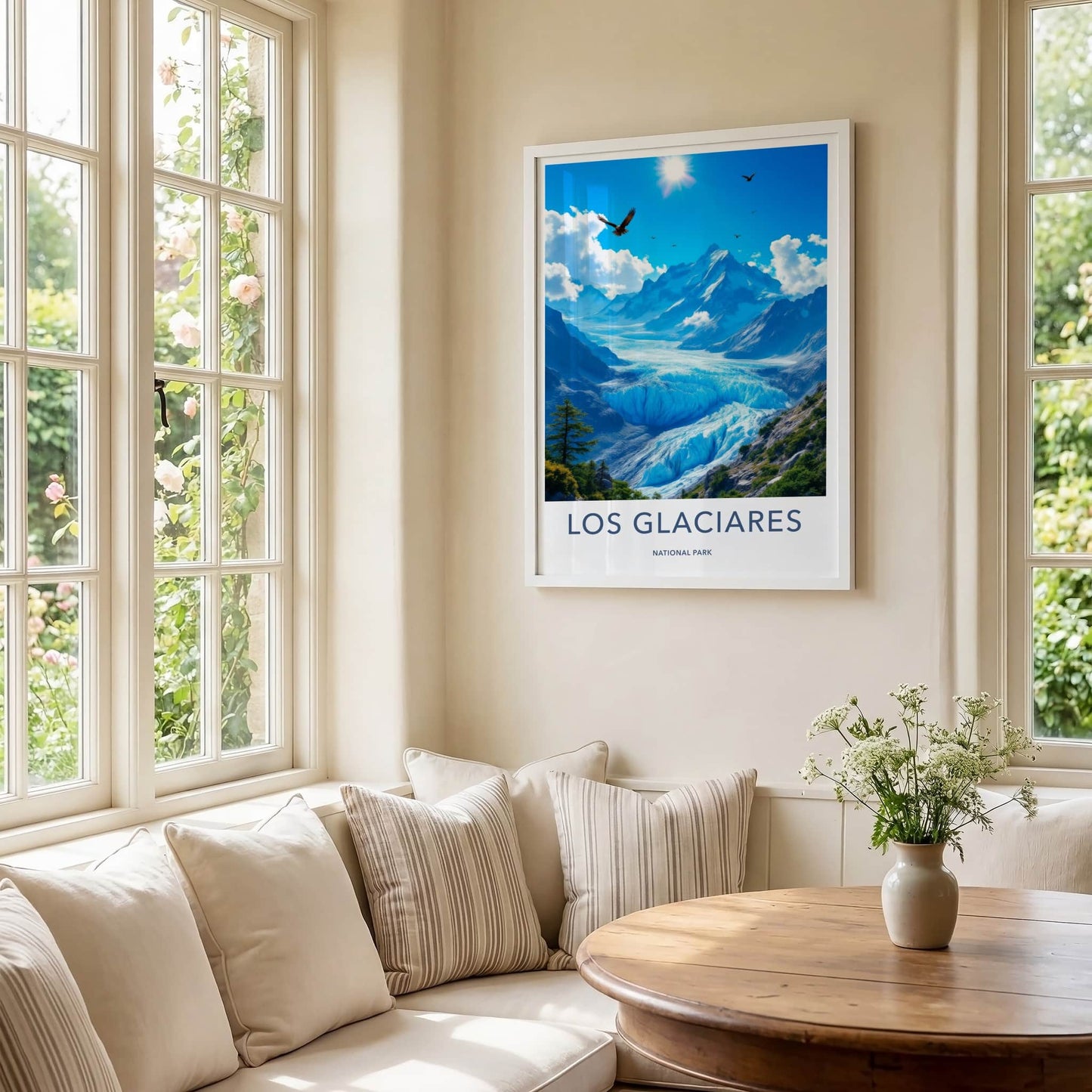 Los Glaciares Poster - Argentina Travel Art - Blue Glacier Landscape Home Decor