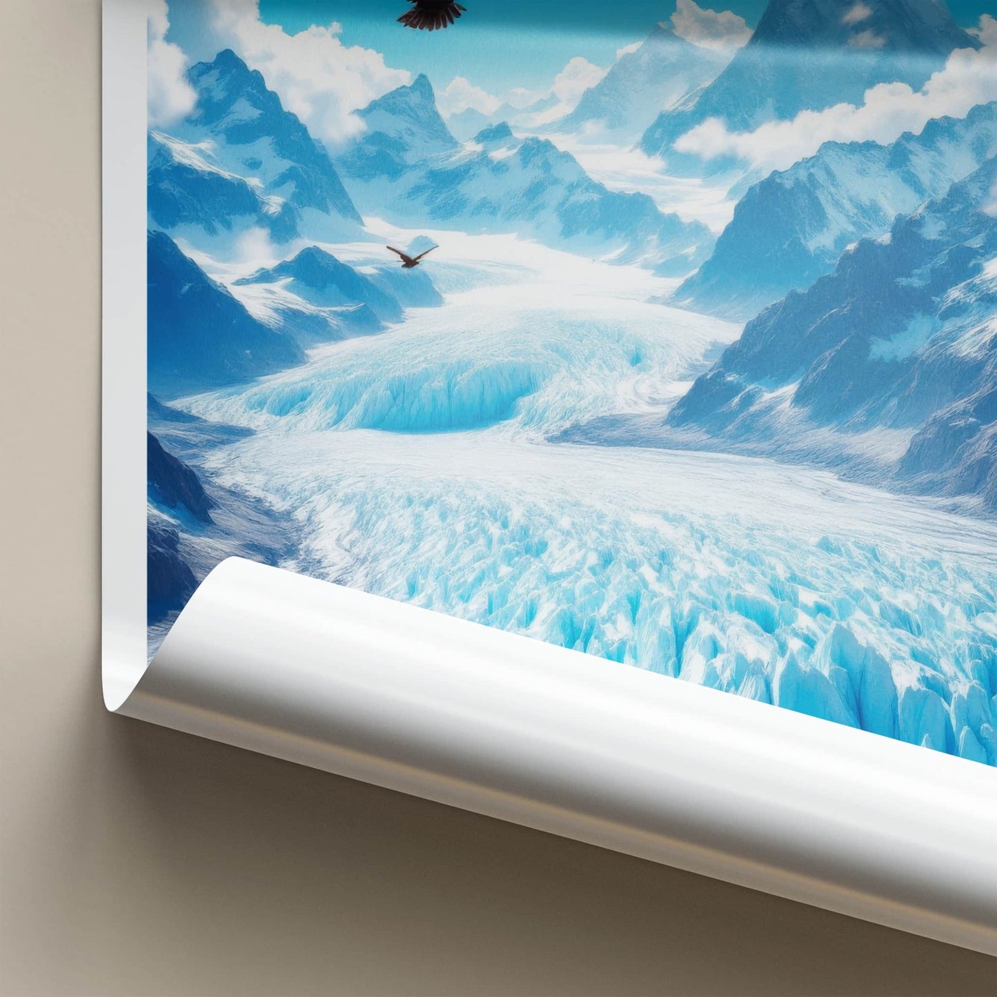 Los Glaciares Poster - Argentina Travel Art - Eagles Flying Glacier Home Decor