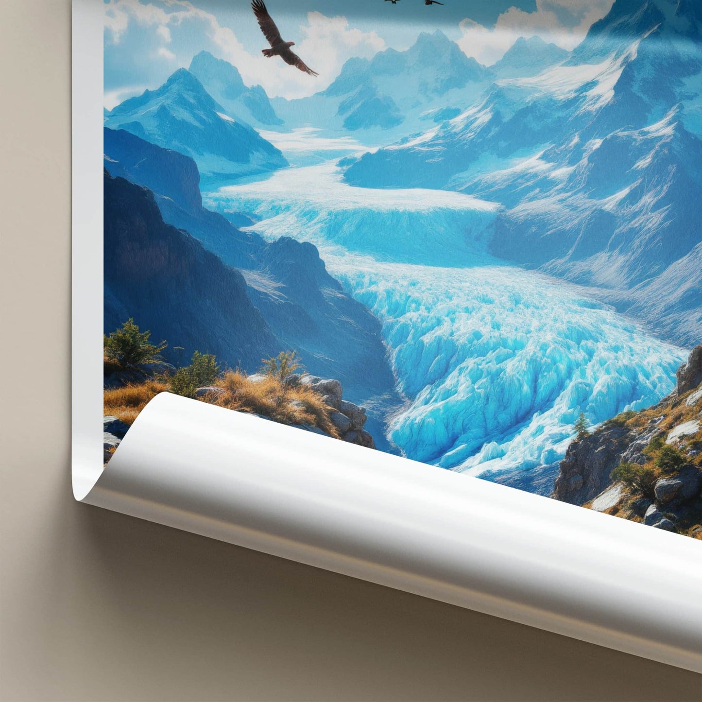 Los Glaciares Poster - Argentina Travel Art - Vast Glacier Valley Home Decor