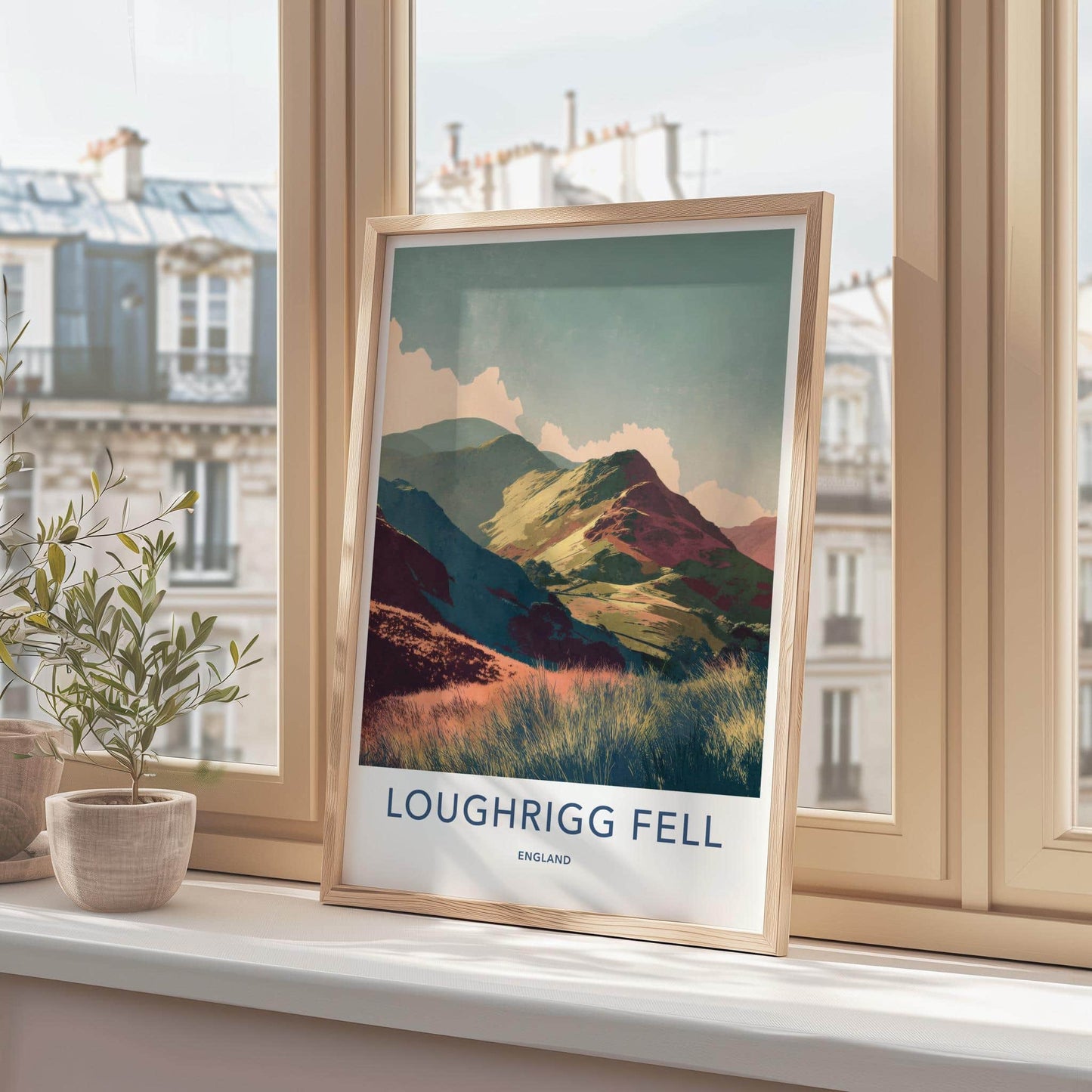 Loughrigg Fell Poster - England Travel Art - Vibrant Mountain Scenery Home Decor