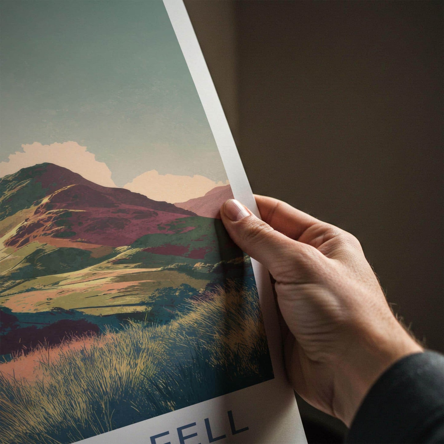 Loughrigg Fell Poster - England Travel Art - Vibrant Mountain Scenery Home Decor