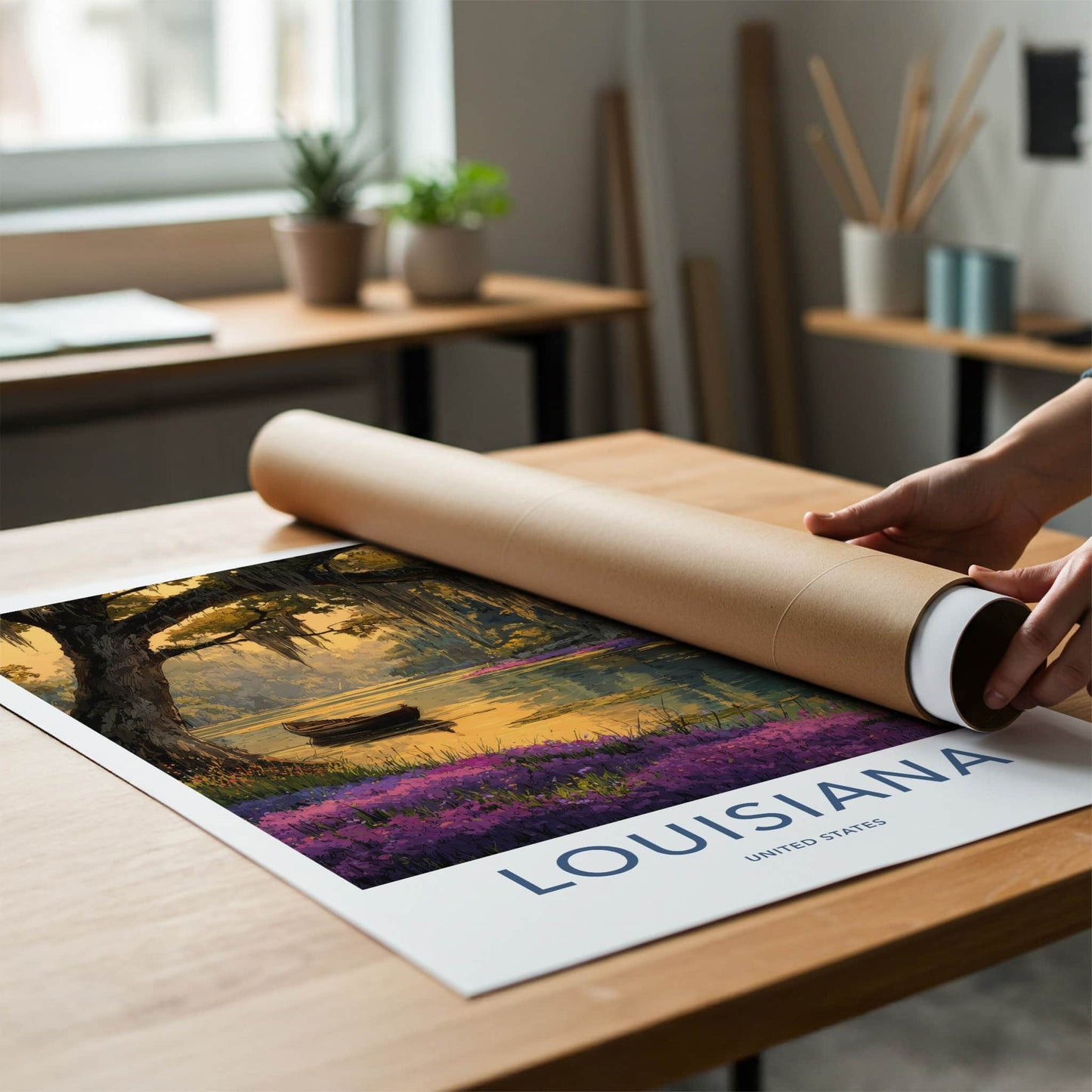 Louisiana Poster - Louisiana Framed Print - Cypress Swamp Boat Wall Art