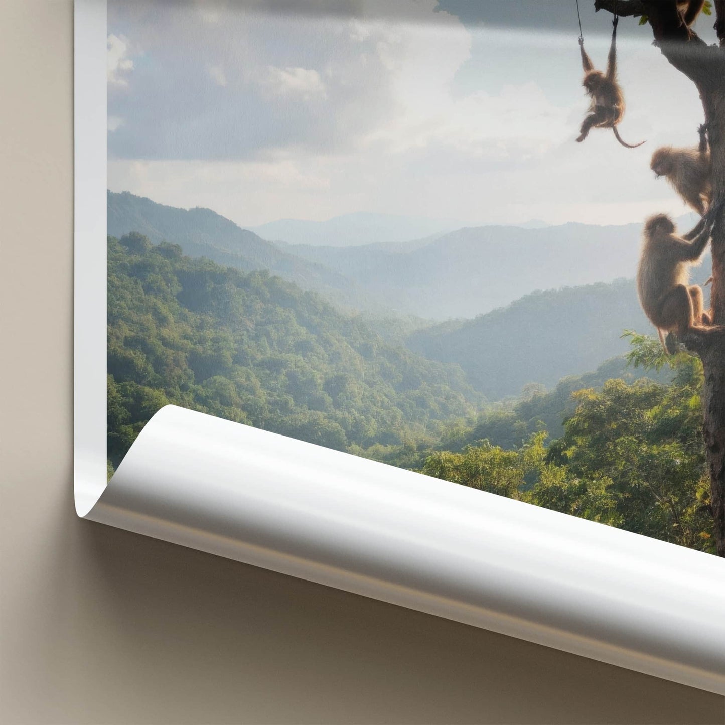 Luang Namtha Poster - Laos Travel Art - Monkeys Jungle Scene Home Decor