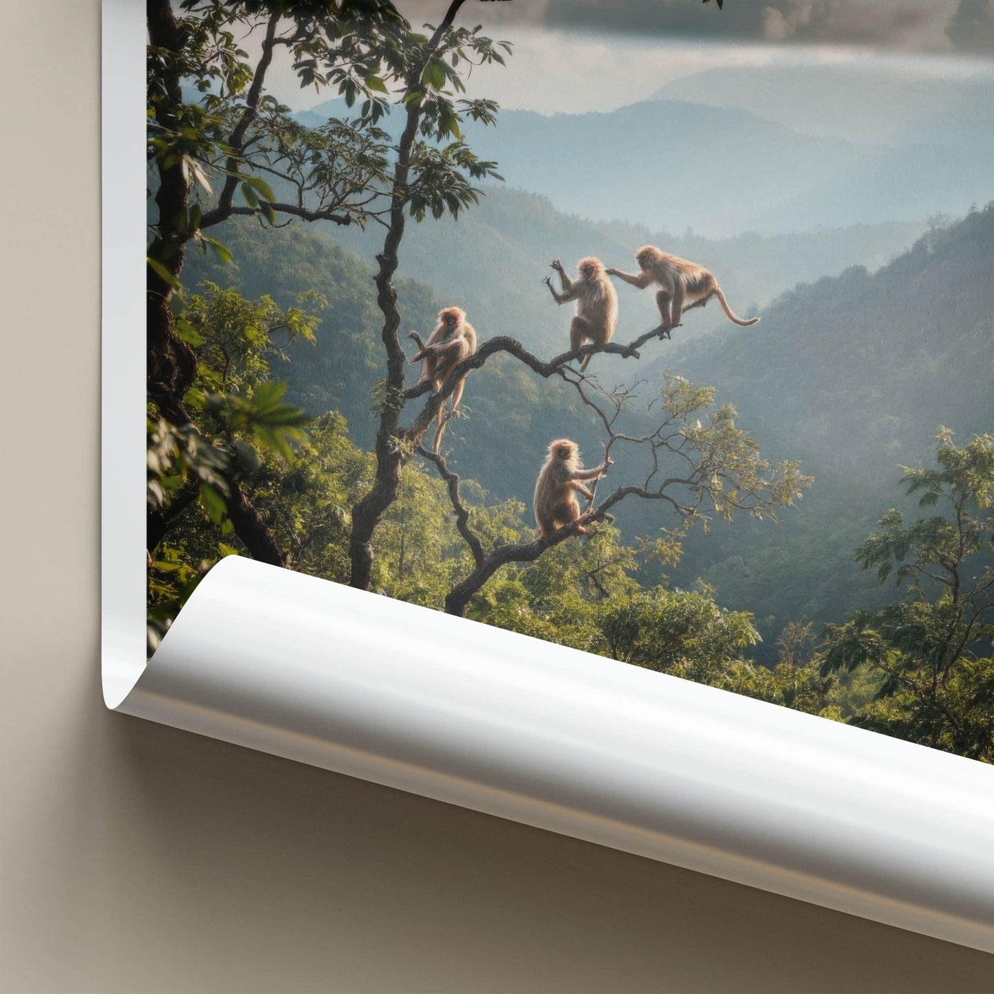 Luang Namtha Poster - Laos Travel Art - Monkeys Mountainous Jungle Wall Decor