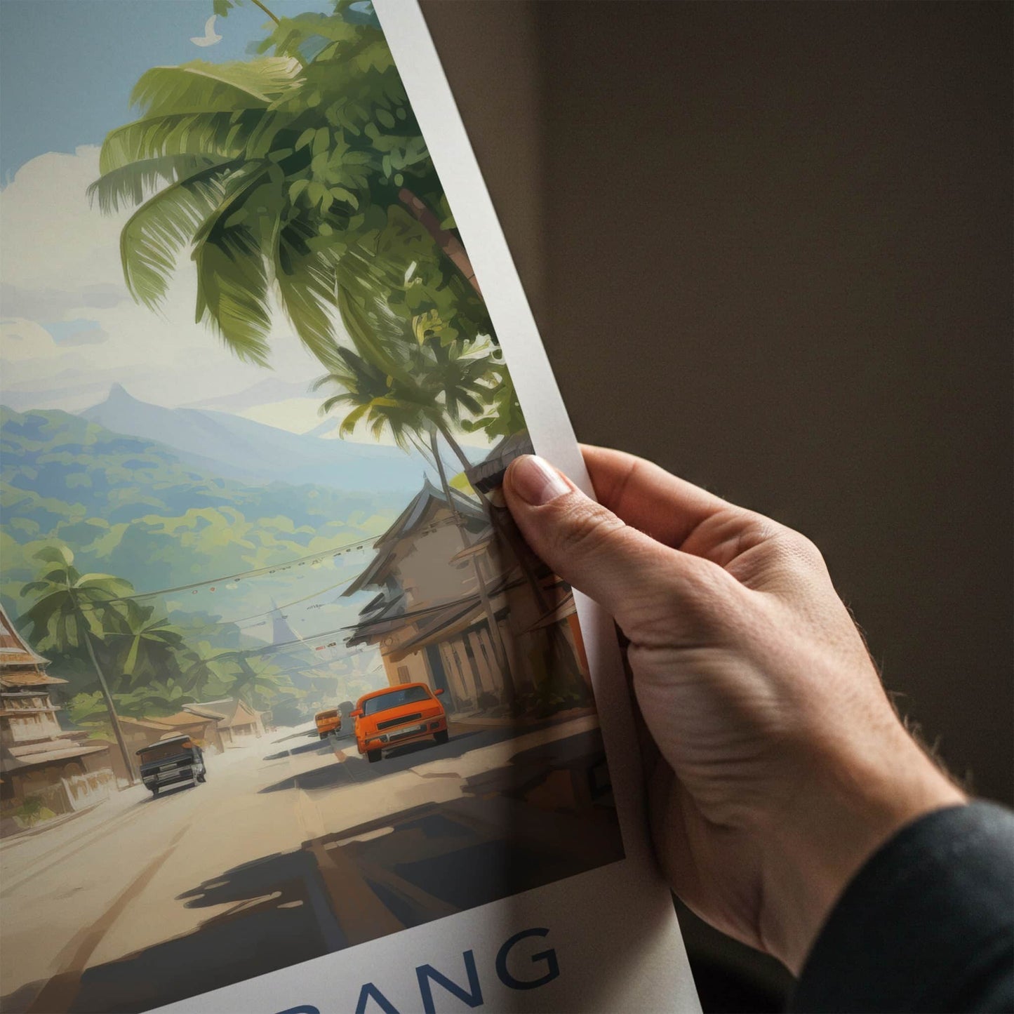 Luang Prabang Poster - Laos Travel Art - Tropical Mountain Road Home Decor