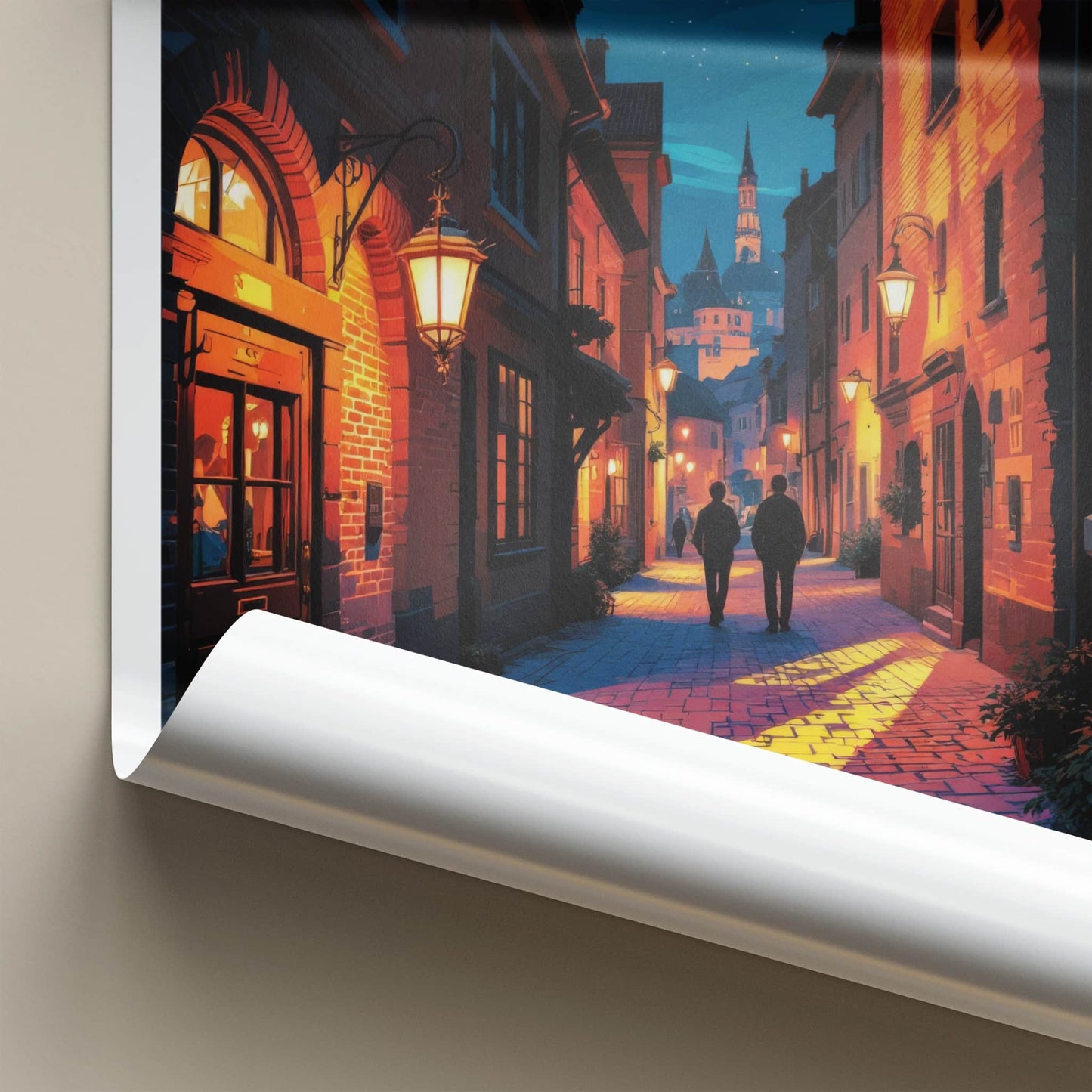 Lubelskie Poster - Poland Travel Art - Cobblestone Evening Stroll Wall Decor