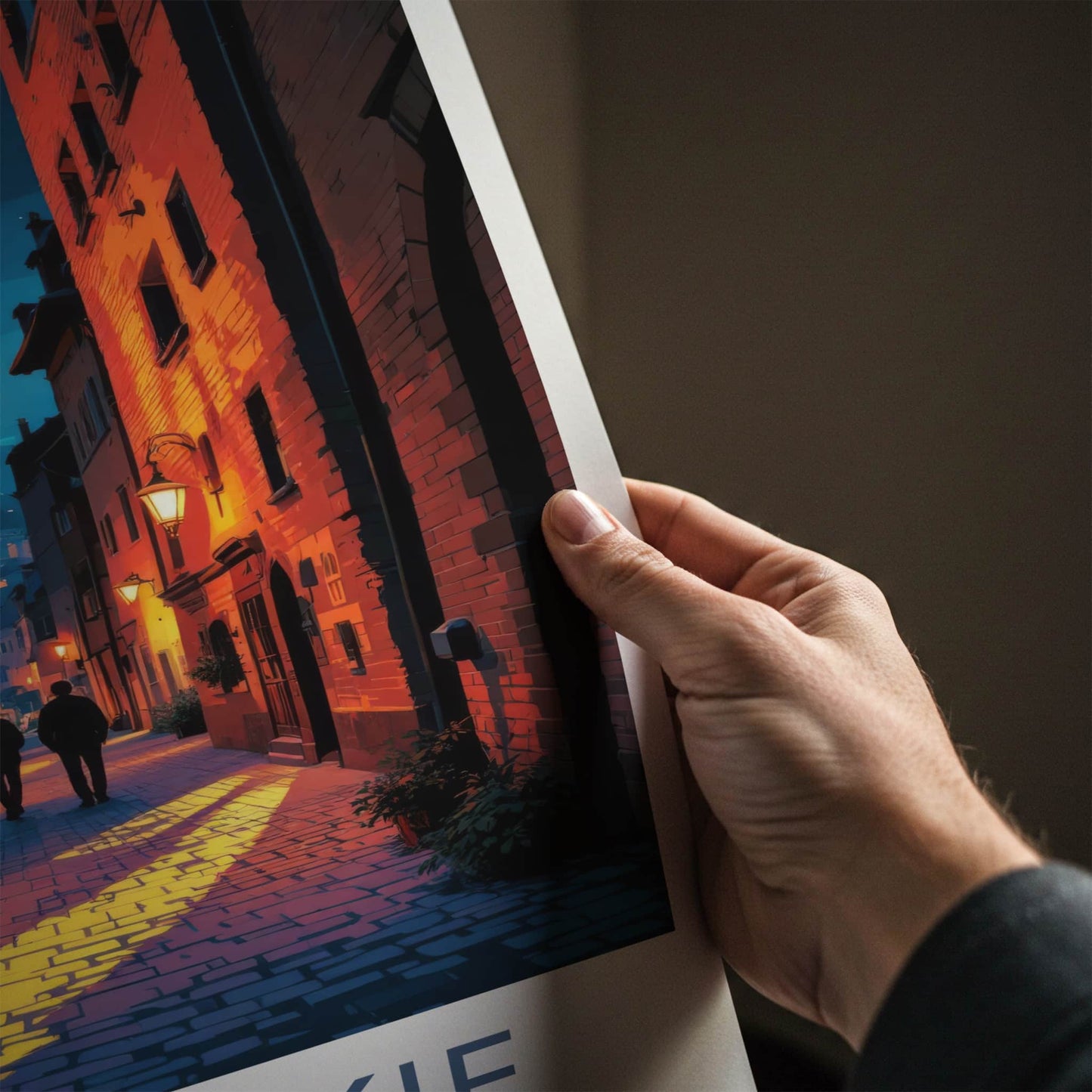 Lubelskie Poster - Poland Travel Art - Cobblestone Evening Stroll Wall Decor