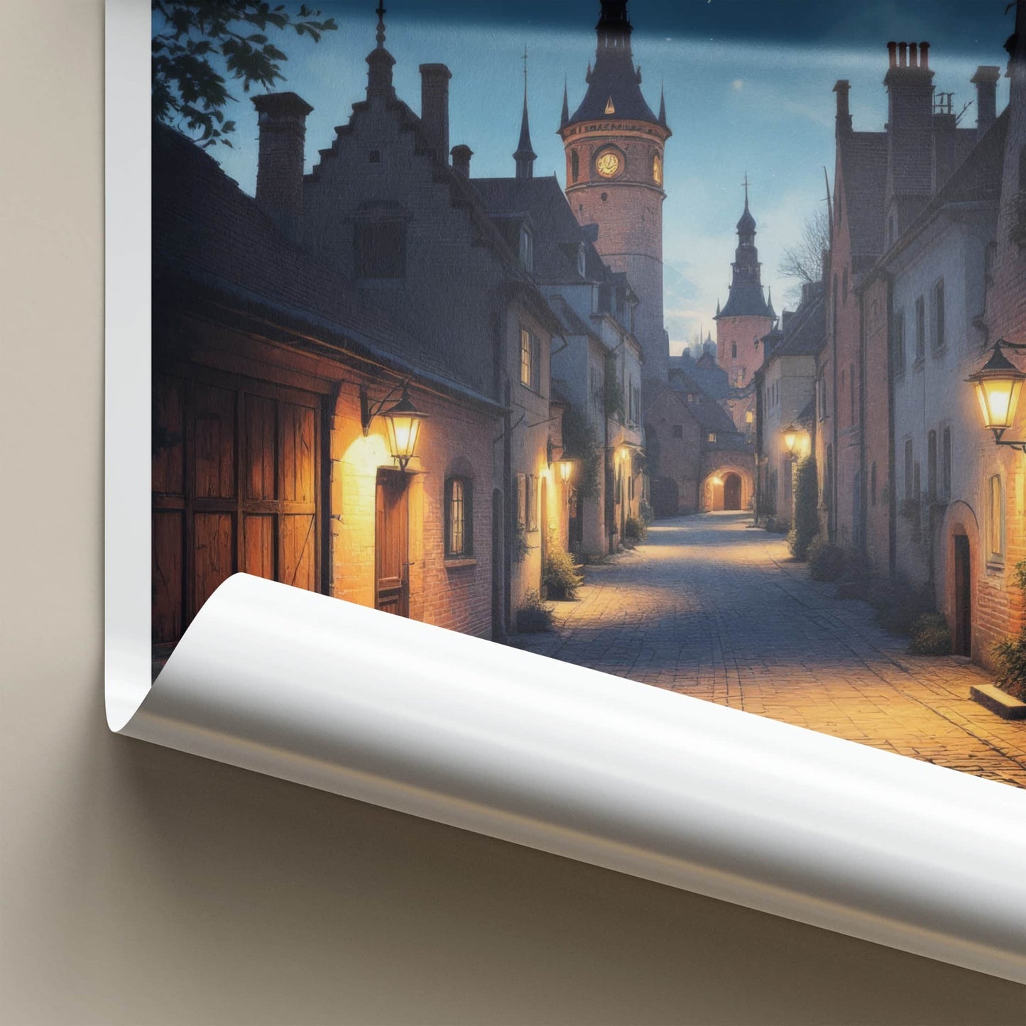 Lubelskie Poster - Poland Travel Art - Starry Tower Alley Home Decor