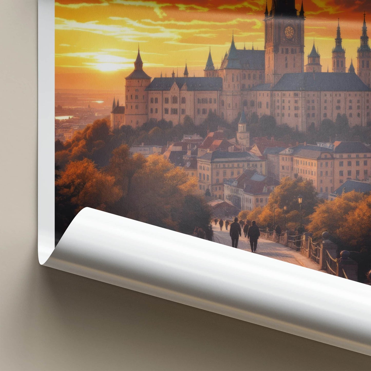 Lublin Poster - Poland Fine Art - Historic Castle Sunset Gallery Art