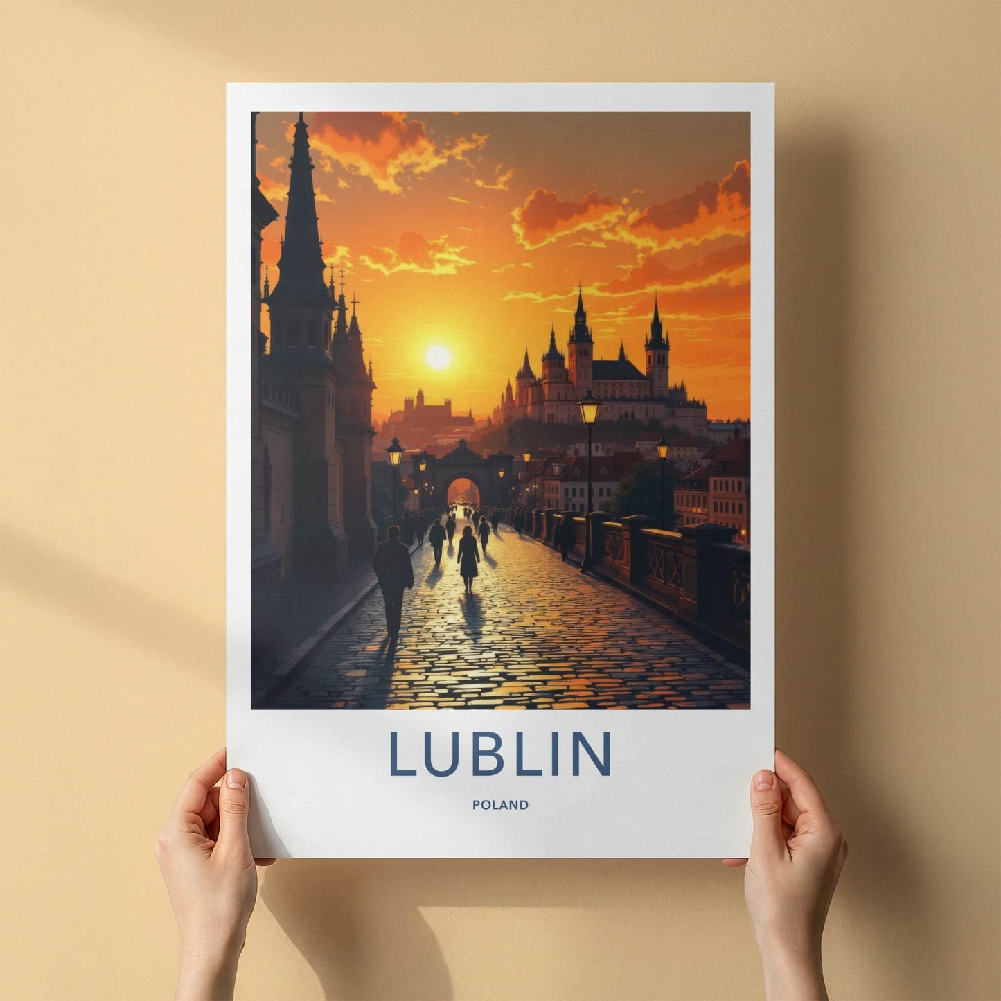 Lublin Poster - Poland Framed Art - Golden Hour Cityscape Gallery Art