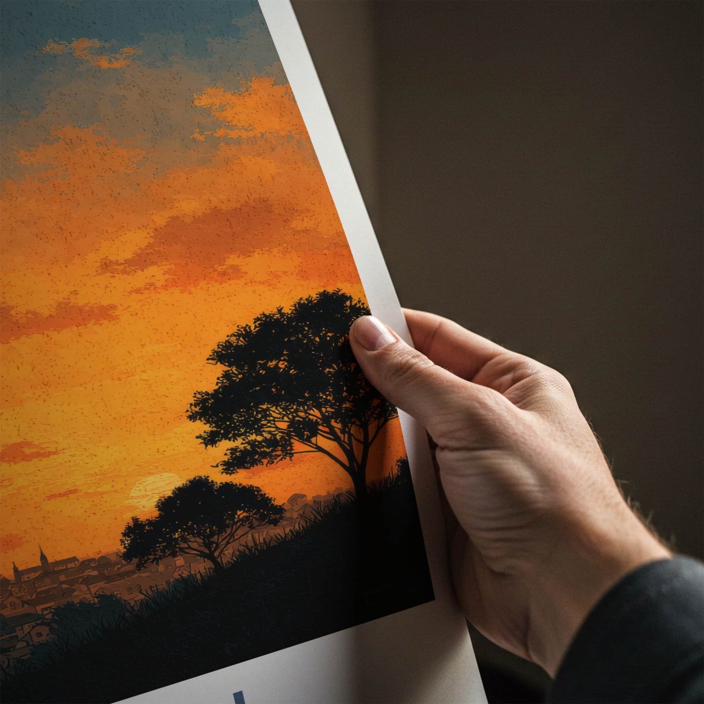 Lublin Poster - Poland Framed Print - Vibrant Sunset Skyline Lounge Decor