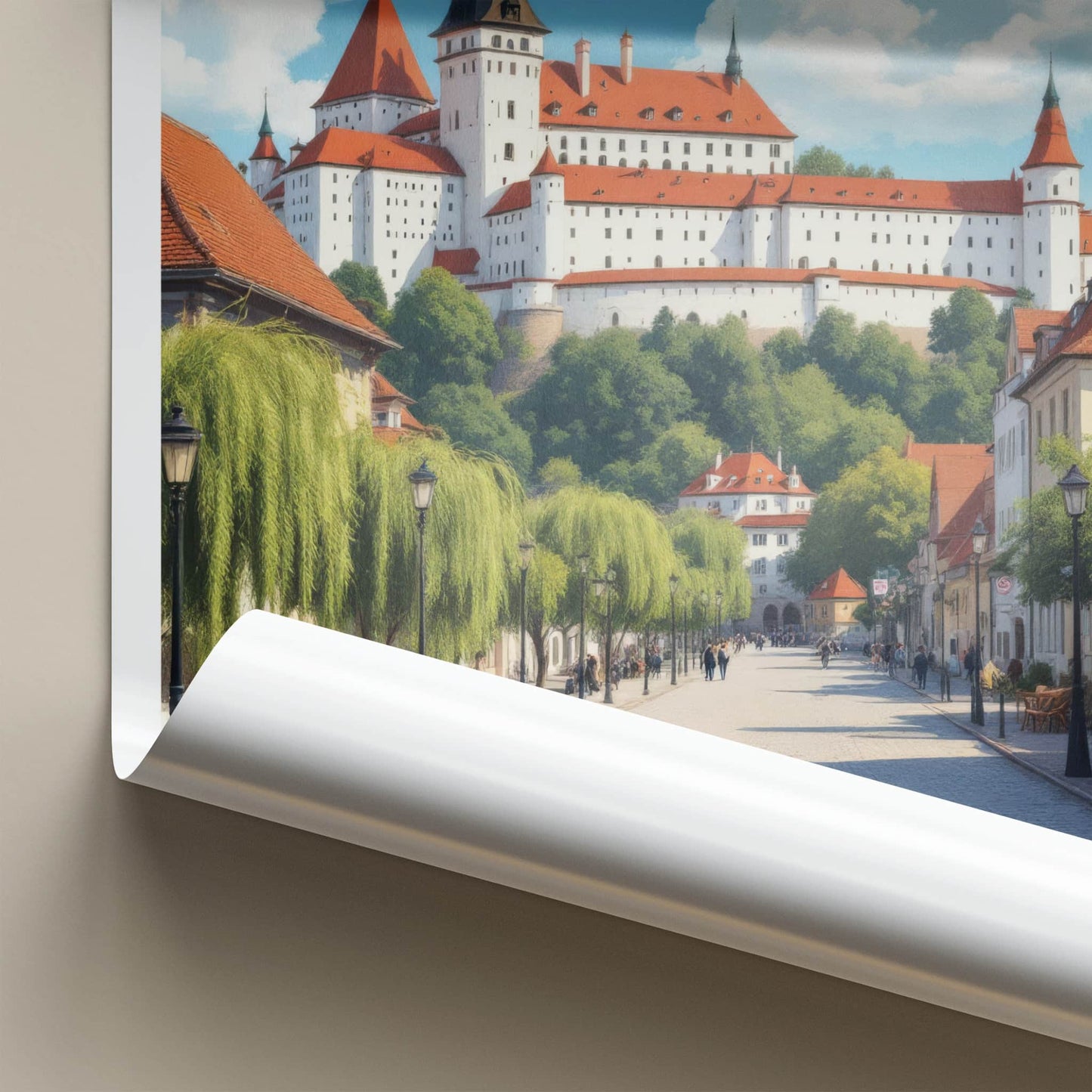 Lublin Poster - Poland Travel Art - Grand Castle Hillside Home Decor