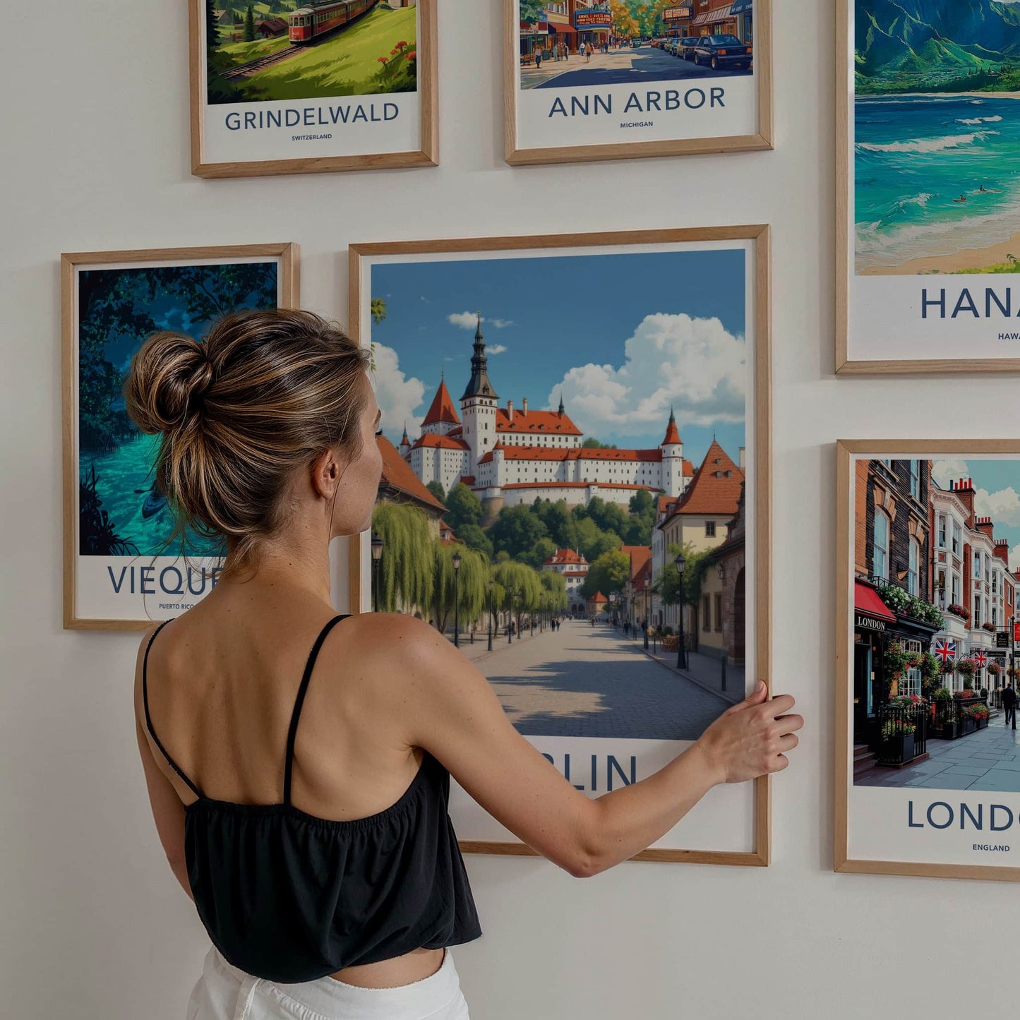 Lublin Poster - Poland Travel Art - Grand Castle Hillside Home Decor