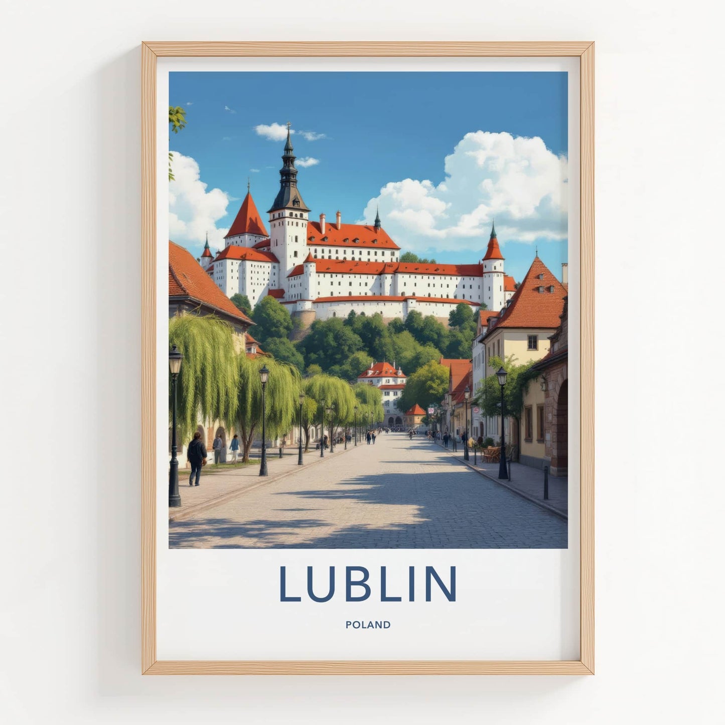 Lublin Poster - Poland Travel Art - Grand Castle Hillside Home Decor