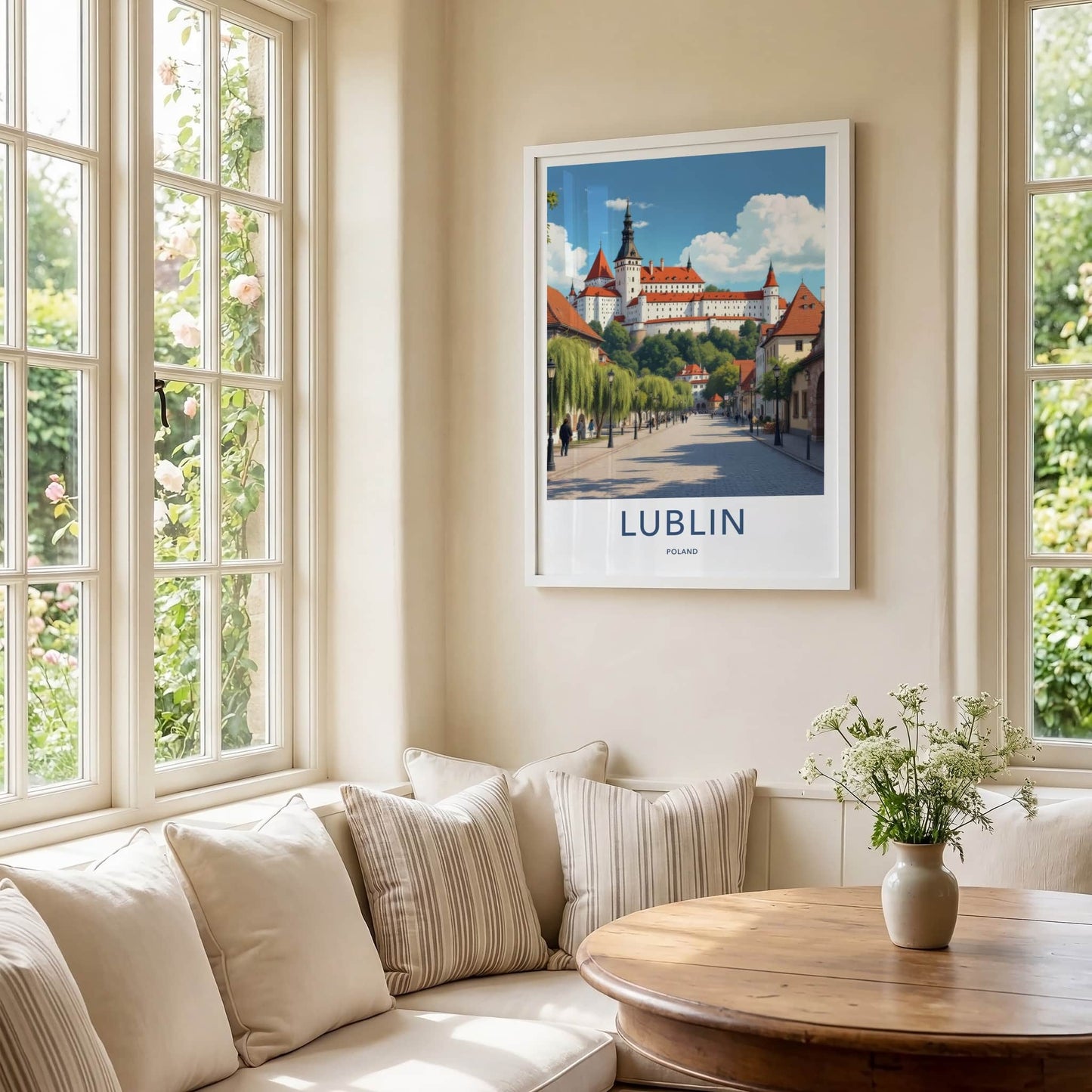 Lublin Poster - Poland Travel Art - Grand Castle Hillside Home Decor