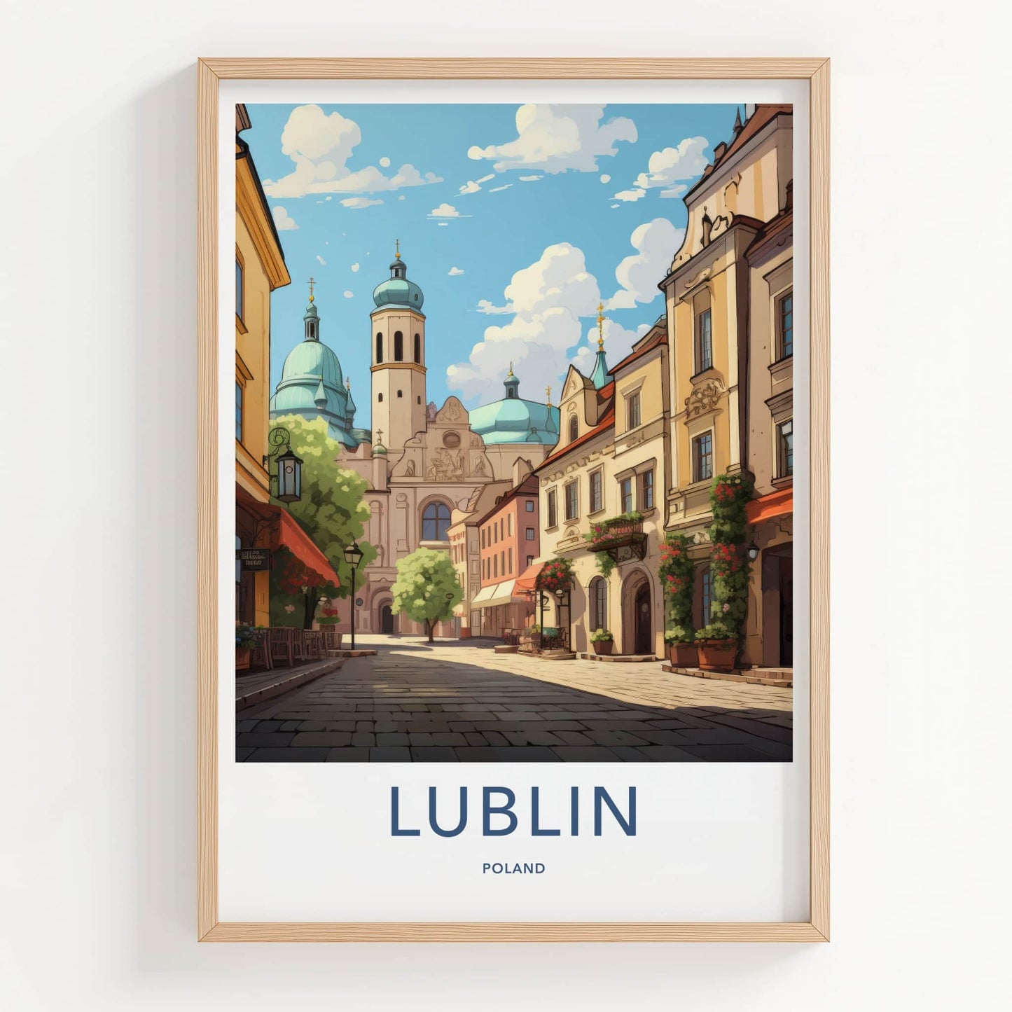 Lublin Poster - Poland Travel Art - Historic City Street Home Decor