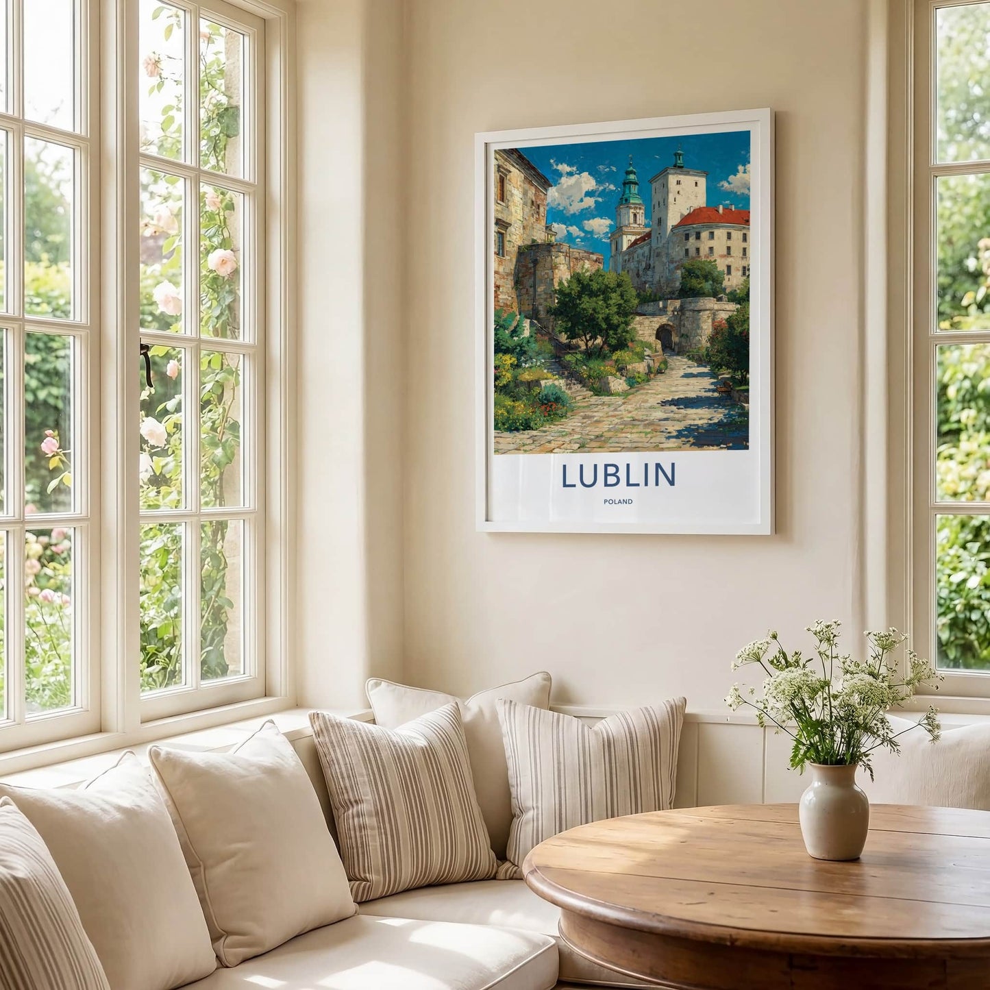 Lublin Poster - Poland Travel Art - Historic Garden Pathway Wall Decor