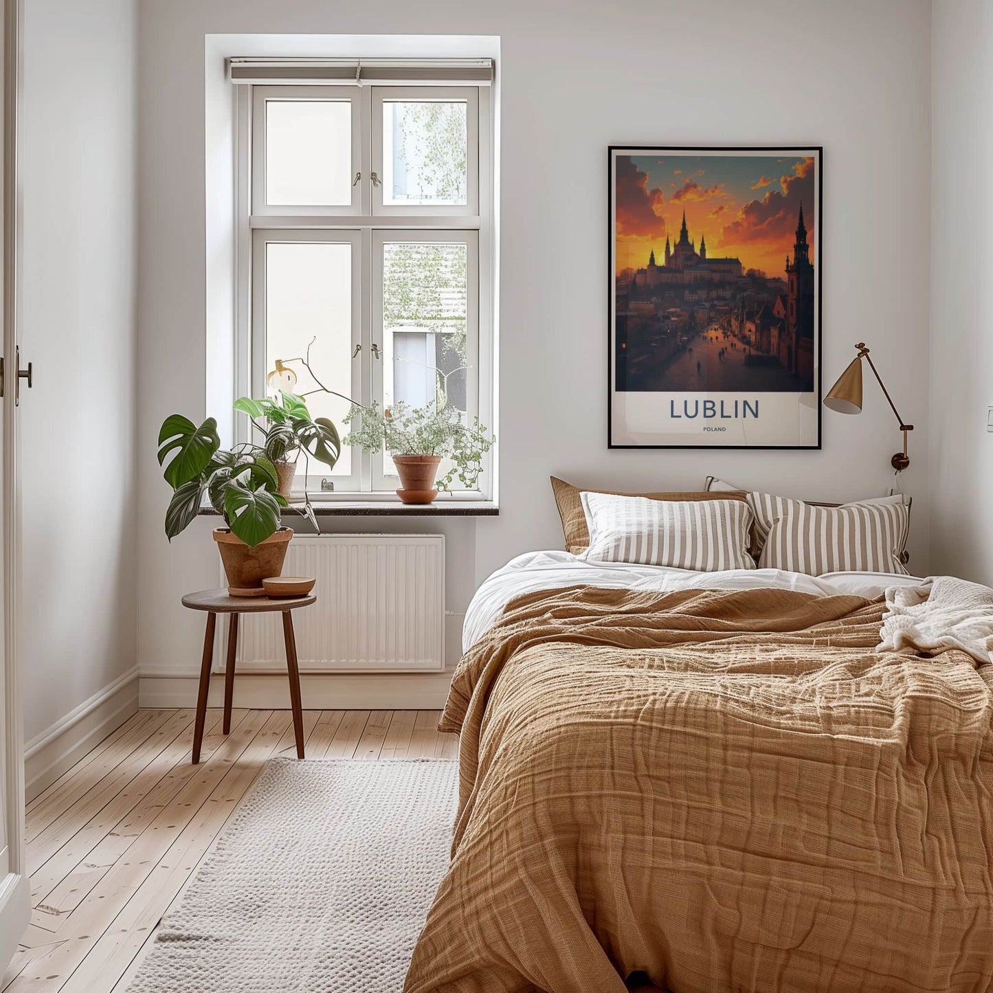 Lublin Poster - Poland Travel Art - Sunset Castle Street Home Decor