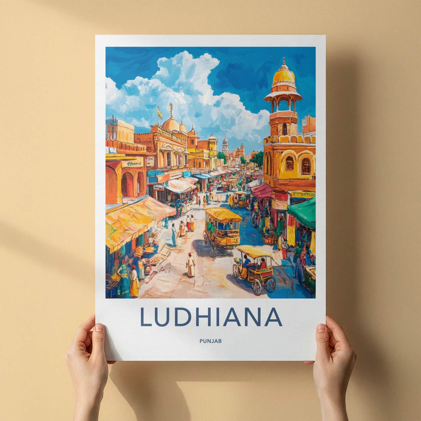 Ludhiana Poster - India Travel Art - Punjab Vibrant Cityscape Home Decor