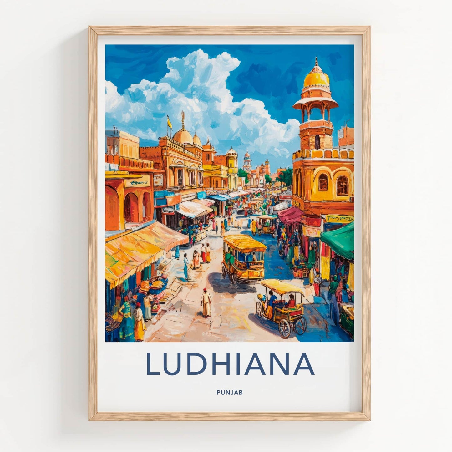 Ludhiana Poster - India Travel Art - Punjab Vibrant Cityscape Home Decor