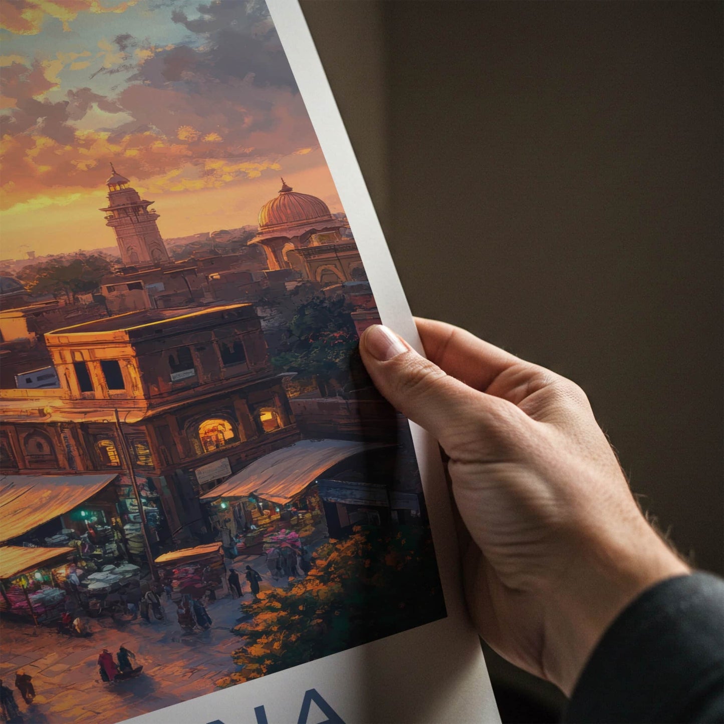 Ludhiana Poster - India Travel Art - Punjab Vibrant Street Market Home Decor