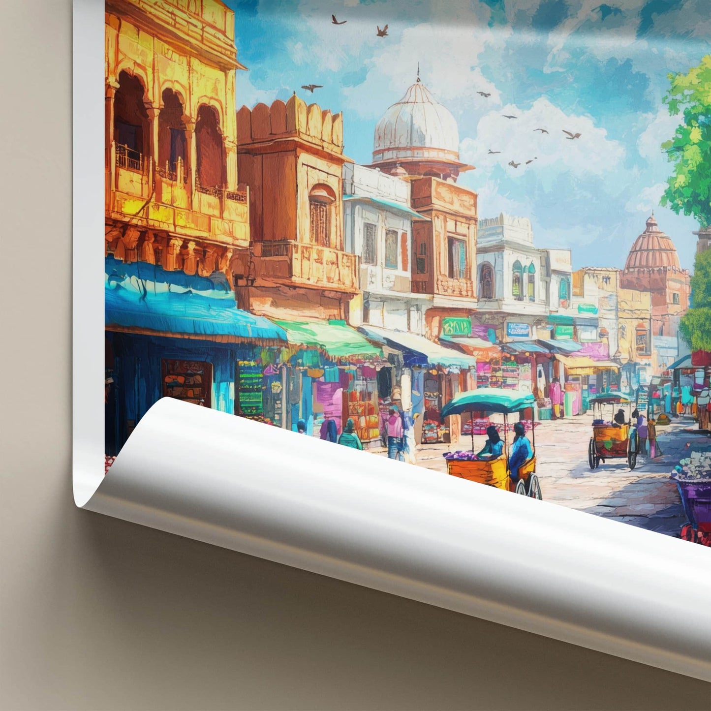 Ludhiana Poster - India Travel Art - Punjab Vibrant Street Market Home Decor