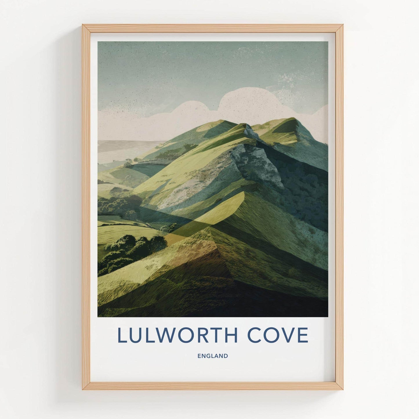 Lulworth Cove Poster - England Travel Art - Scenic Cliff View Home Decor