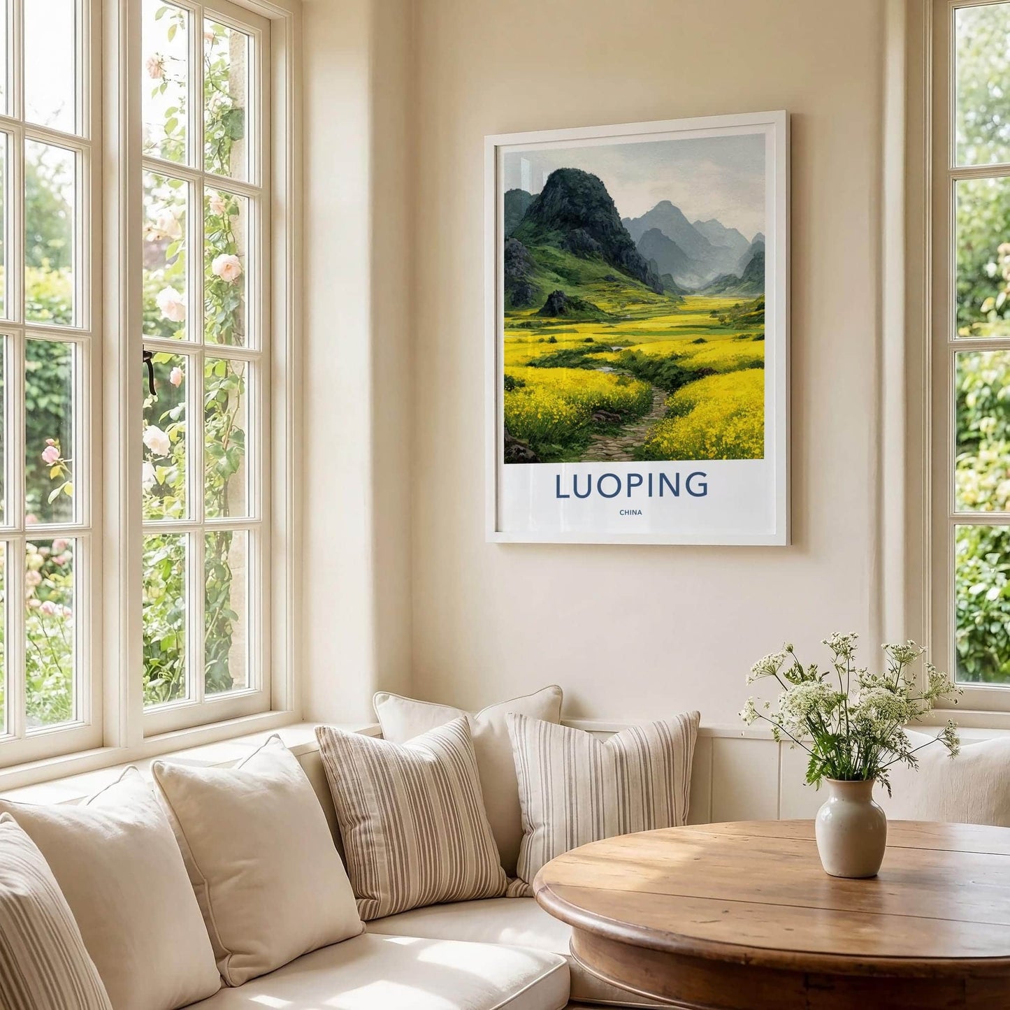 Luoping Poster - China Travel Art - Mountain Fields Path Home Decor