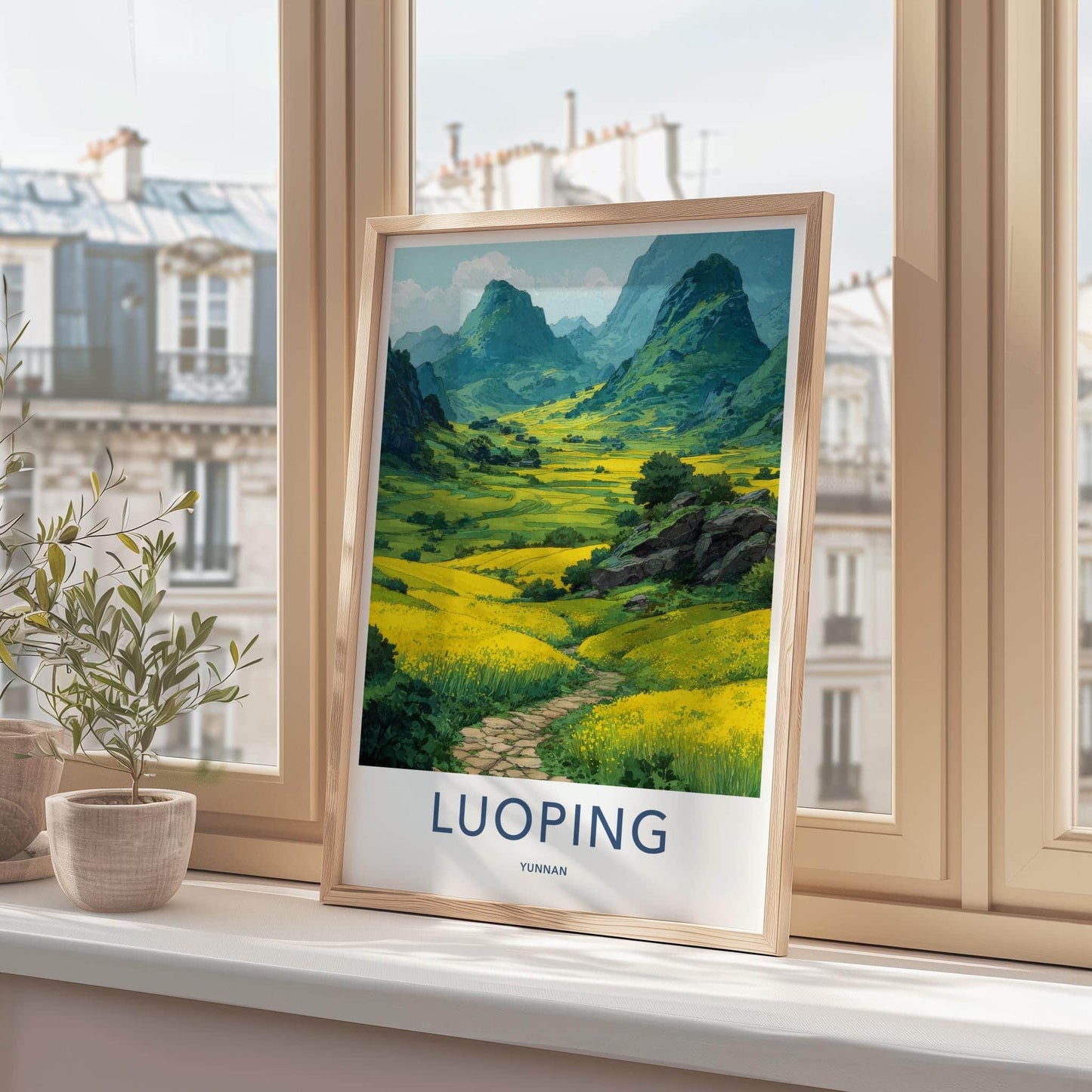 Luoping Poster - China Travel Art - Yellow Field Pathway Home Decor