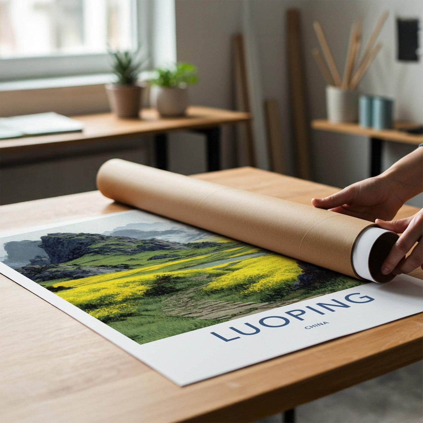 Luoping Poster - China Travel Art - Yellow Flower Fields Home Decor