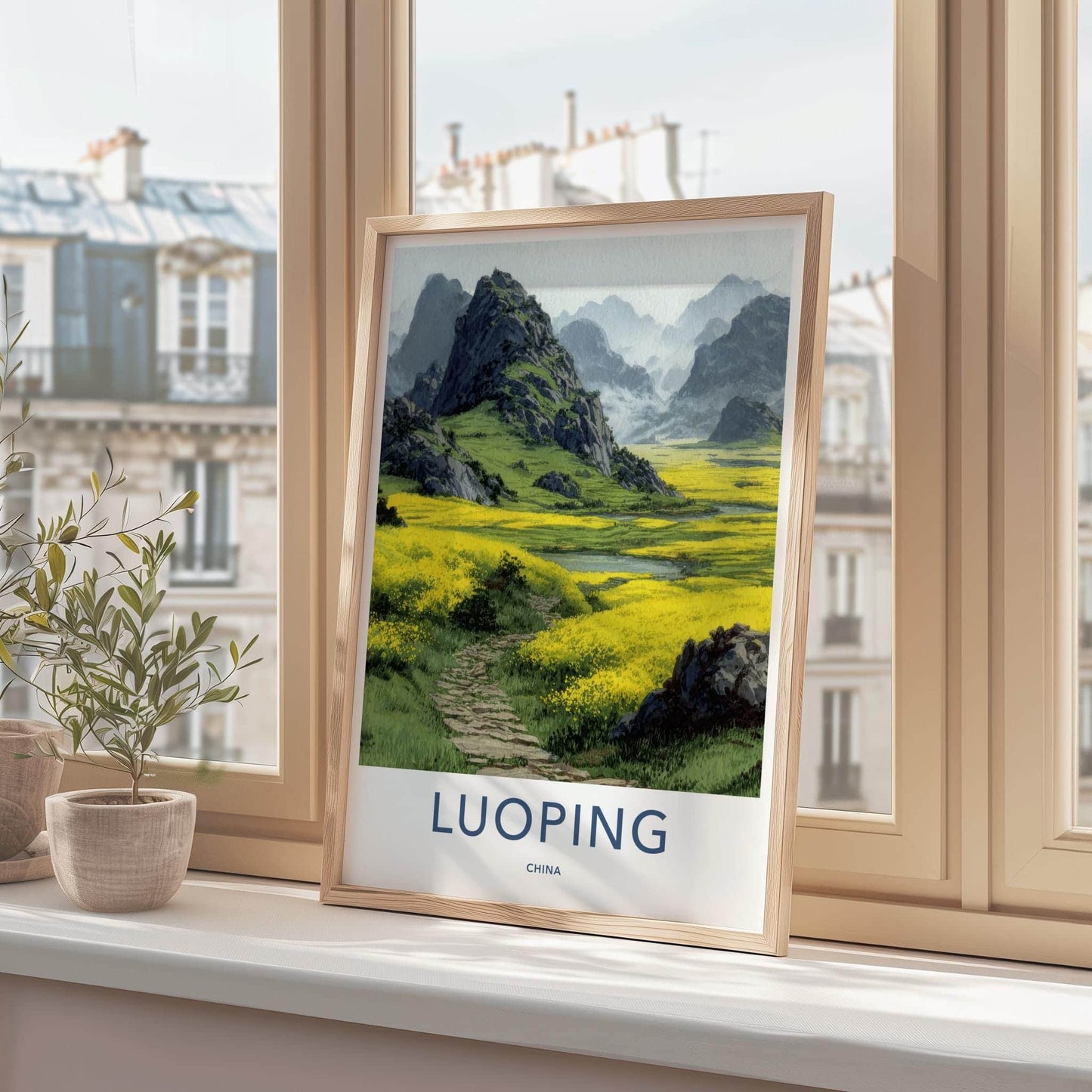 Luoping Poster - China Travel Art - Yellow Flower Fields Home Decor