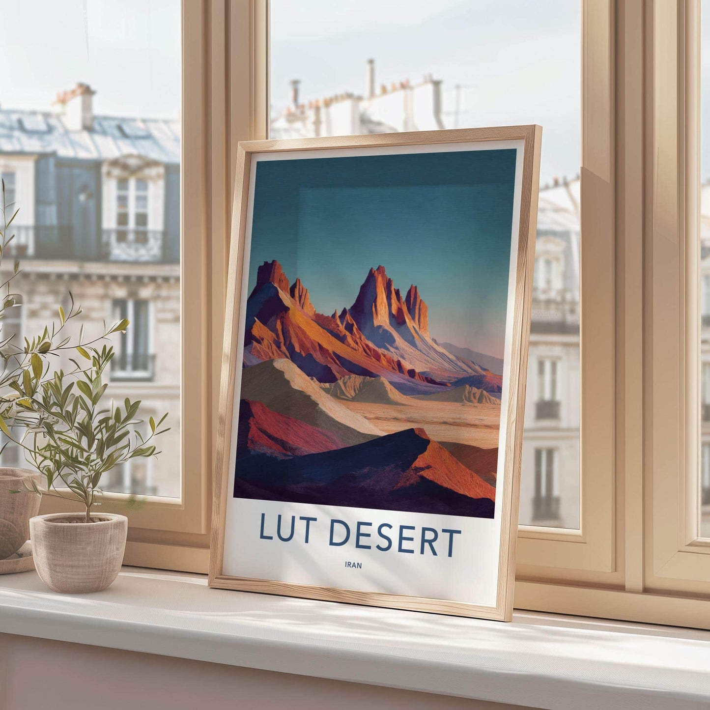 Lut Desert Poster - Iran Travel Art - Textured Desert Peaks Home Decor