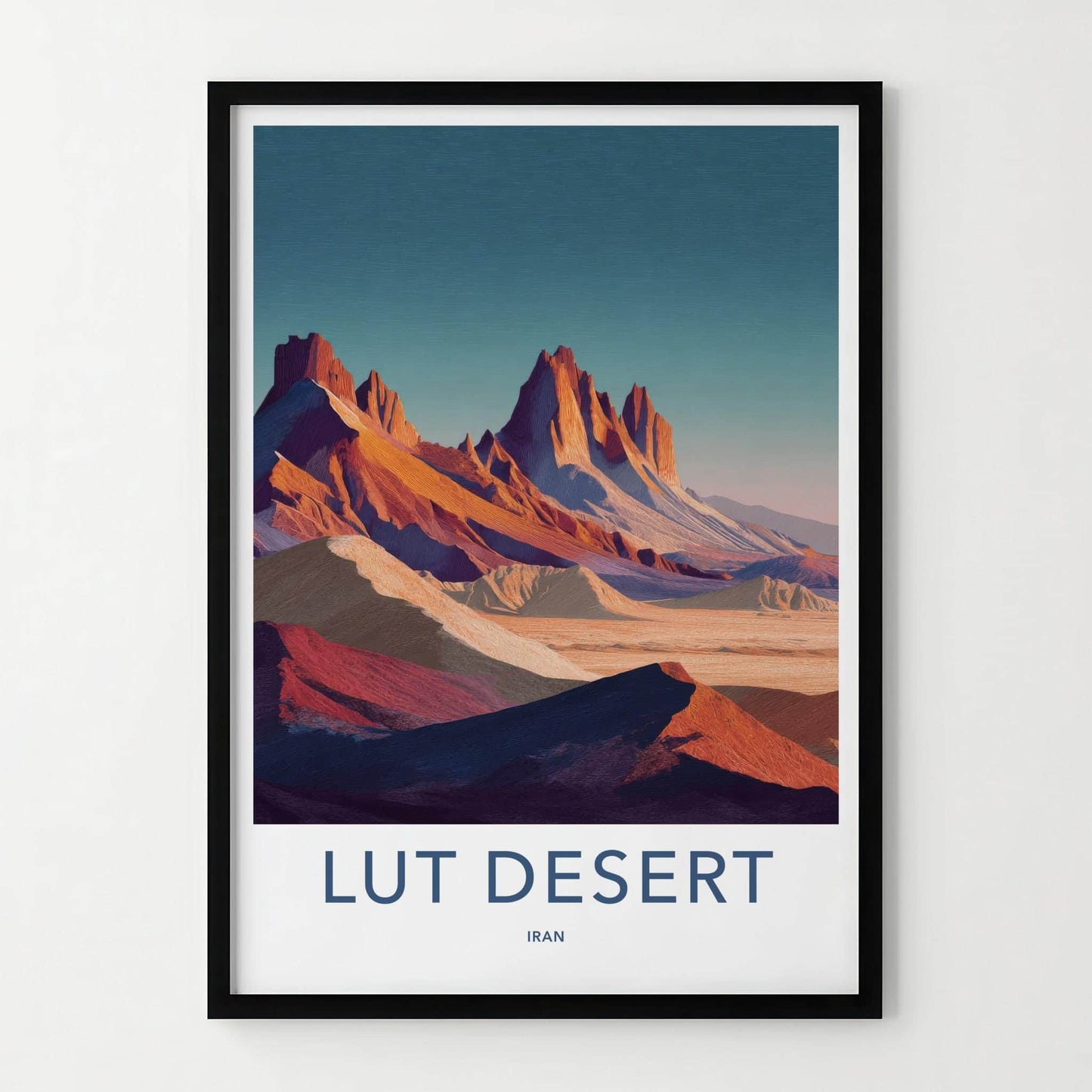 Lut Desert Poster - Iran Travel Art - Textured Desert Peaks Home Decor
