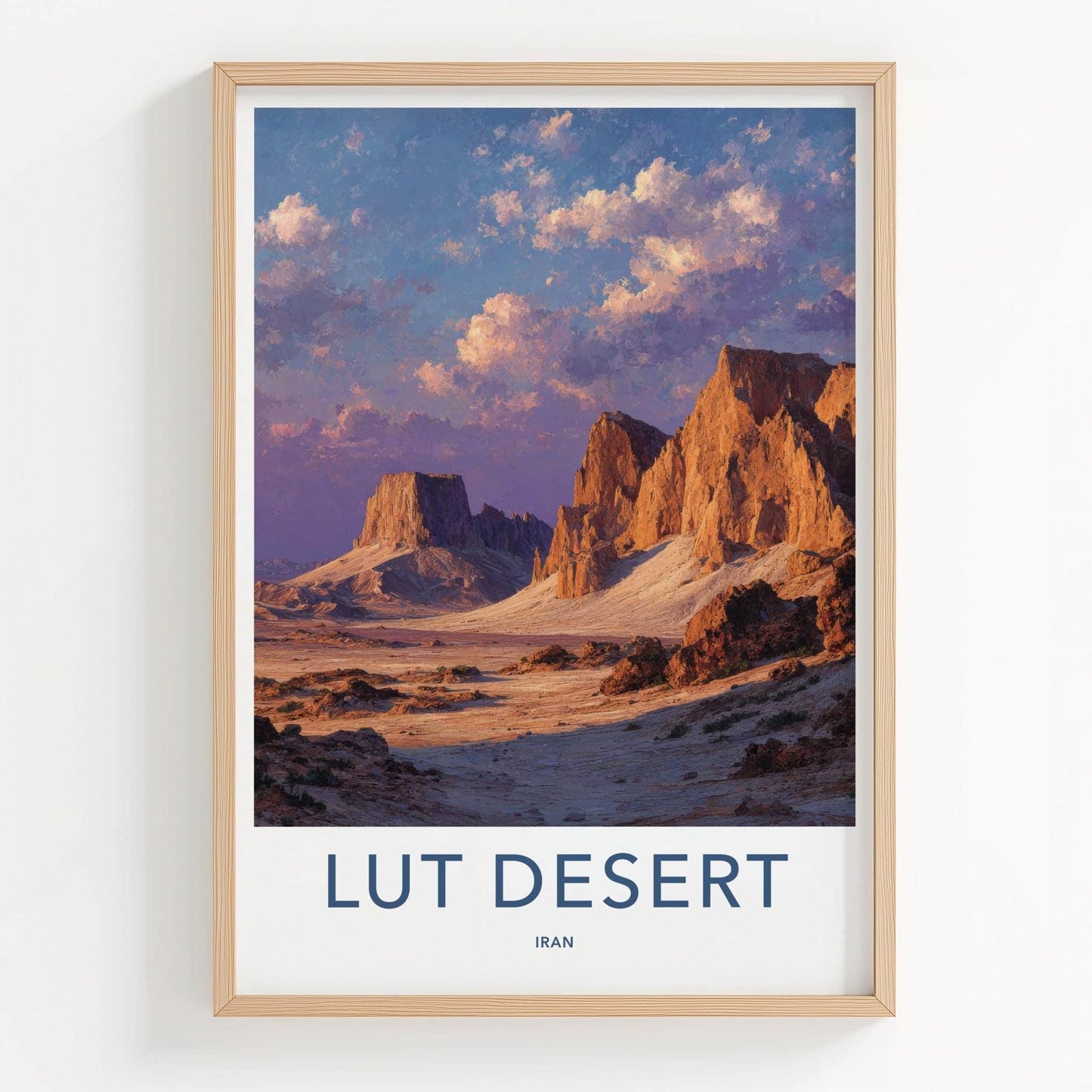 Lut Desert Poster - Iran Travel Art - Vivid Desert Sky Home Decor
