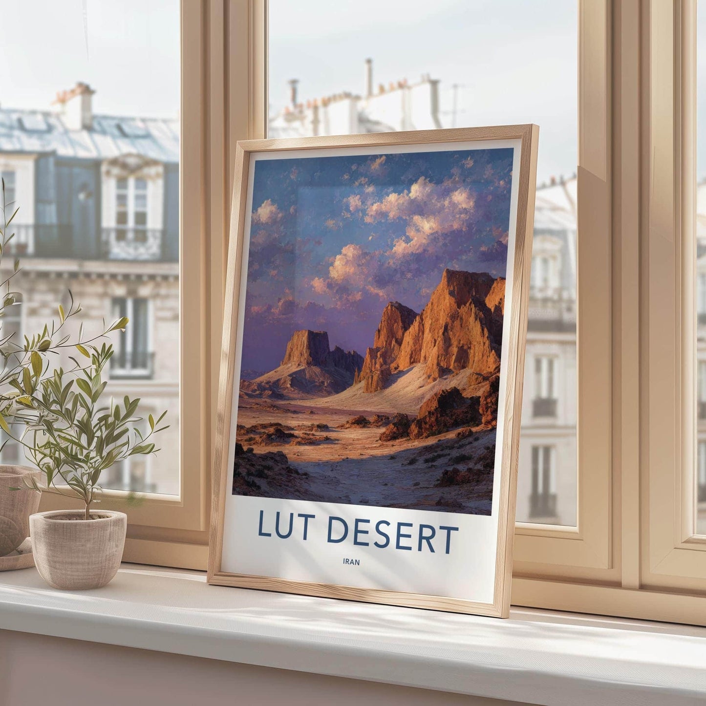 Lut Desert Poster - Iran Travel Art - Vivid Desert Sky Home Decor