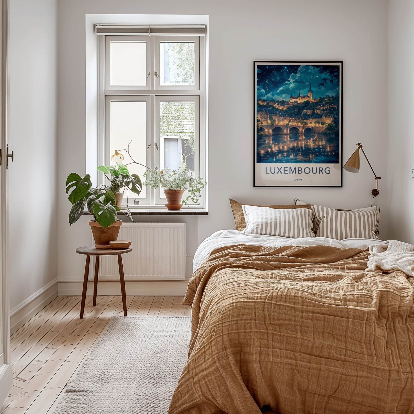 Luxembourg Poster - Luxembourg Travel Art - Starry Night Reflections Home Decor
