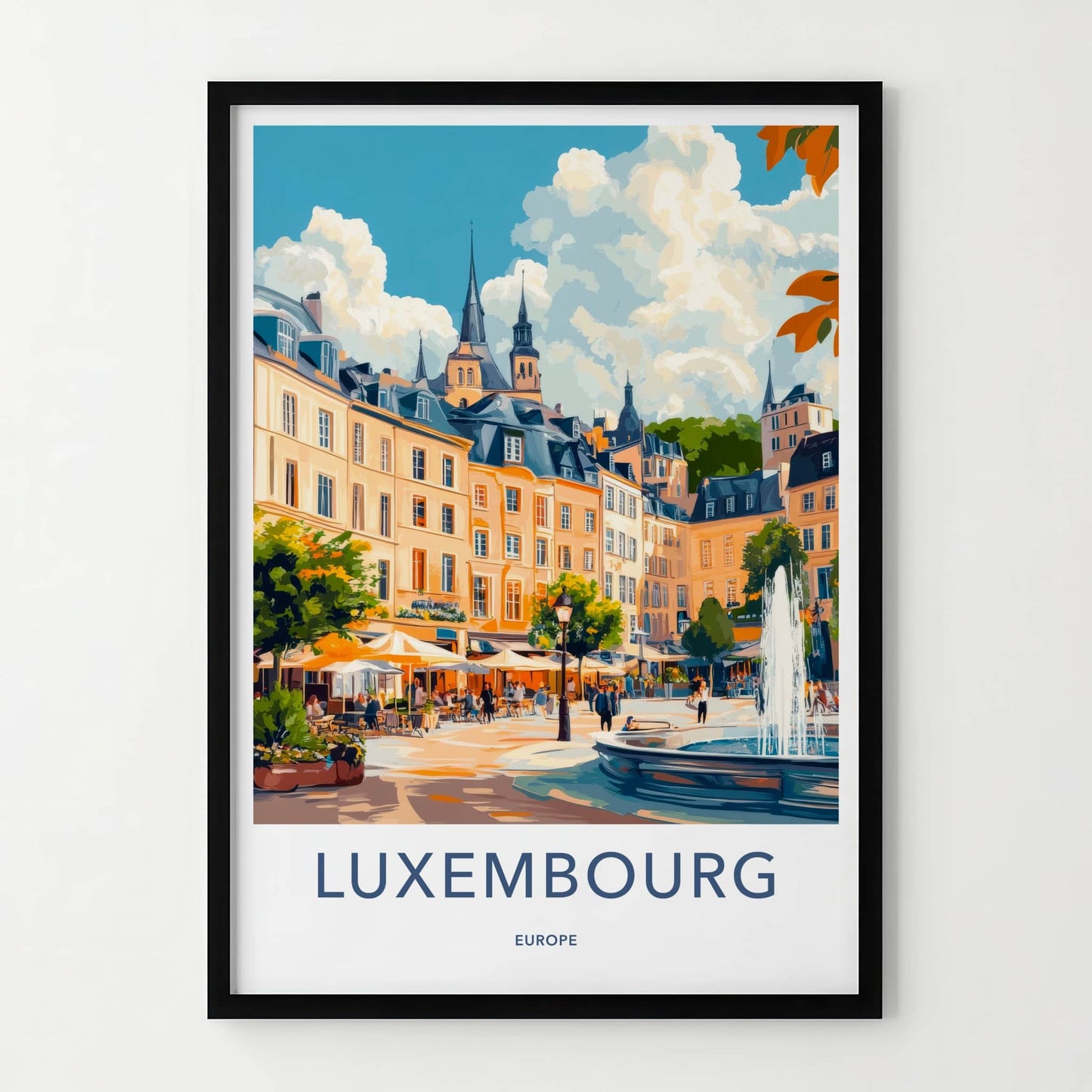 Luxembourg Poster - Luxembourg Travel Art - Vibrant City Square Wall Decor