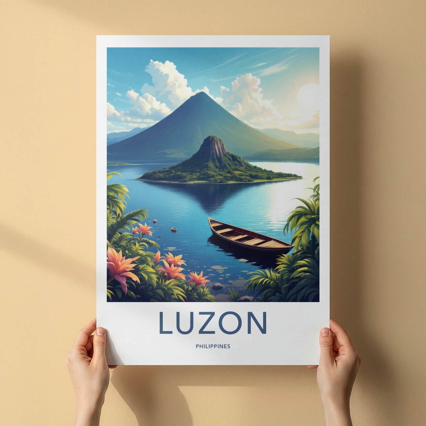 Luzon Poster - Philippines Travel Art - Majestic Volcanic Island Home Decor